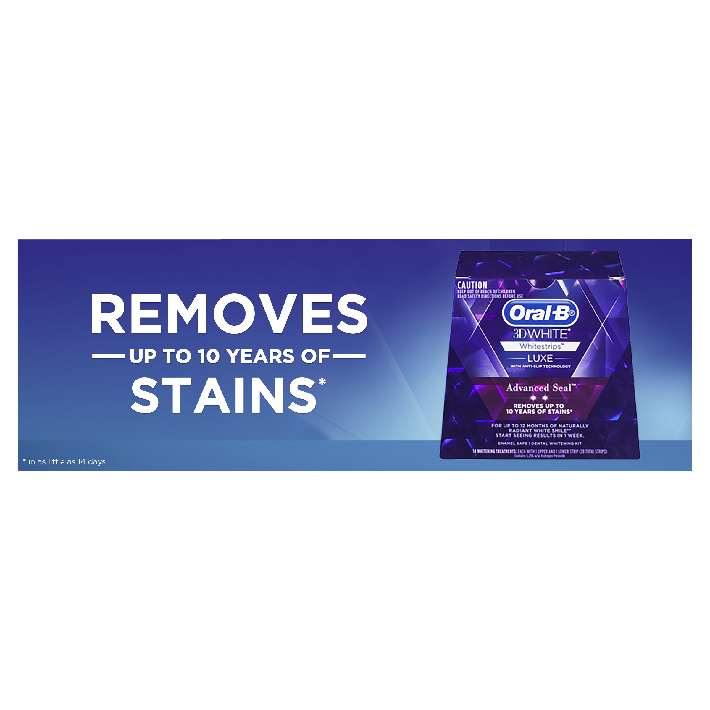 ORAL-B 3D WHITE WHITENING STRIPS LUXE ADVANCE SEAL 14 PACK - Image 5