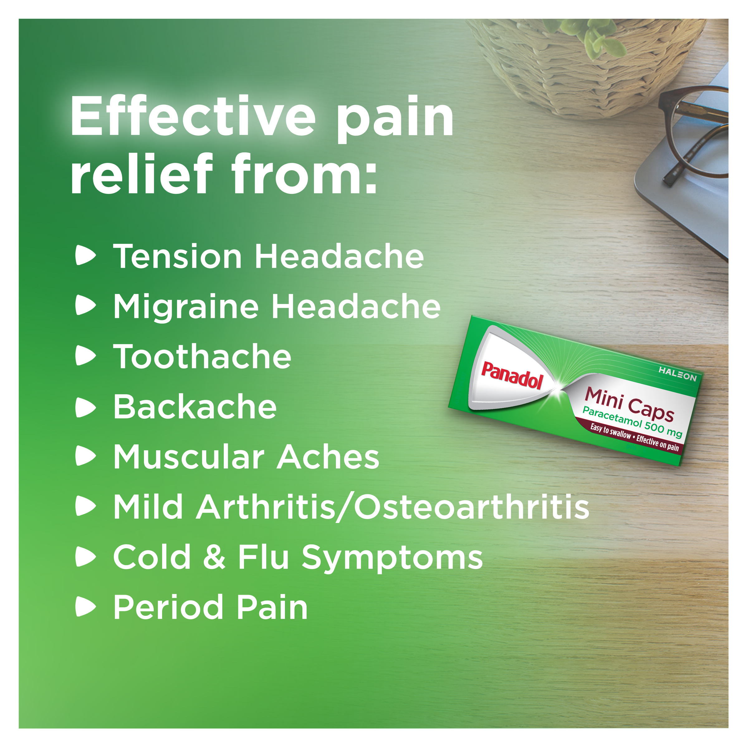 PANADOL 500MG 16 MINI CAPSULES - Image 10