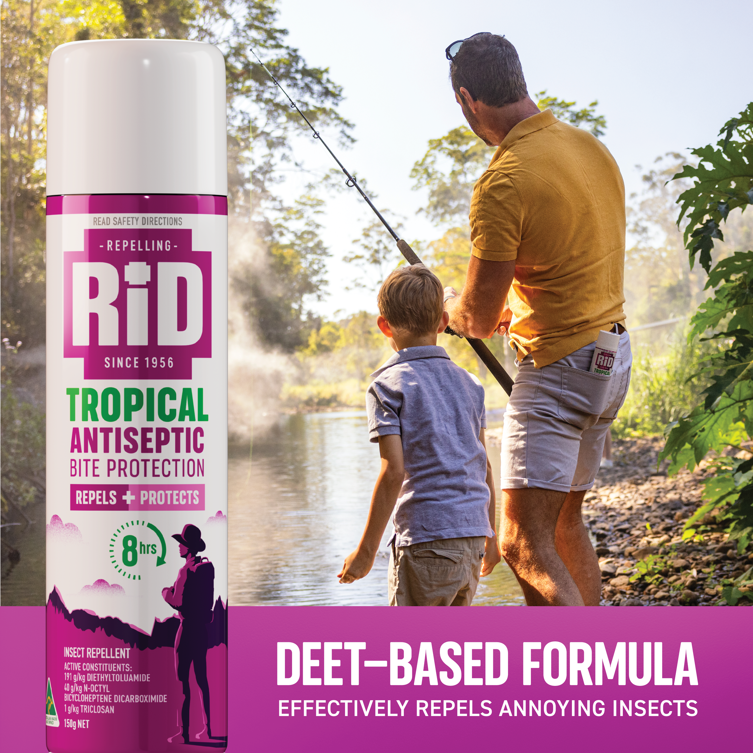 RID TROPICAL REPELLENT MEDI BITE PROTECT AEROSOL SPRAY 150G - Image 3