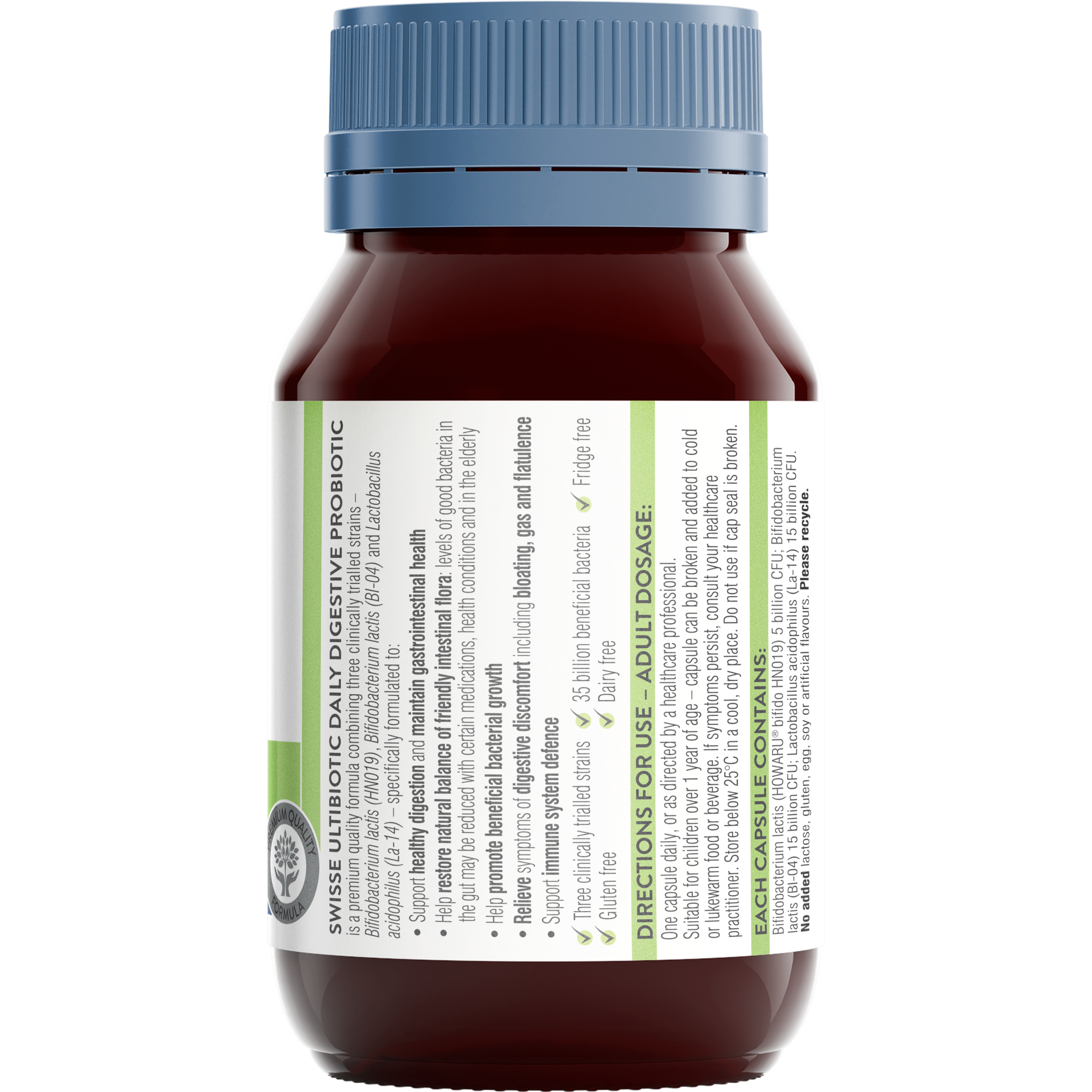 SWISSE ULTIBIOTIC DAILY DIGESTIVE PROBIOTIC 30 CAPSULES - Image 2