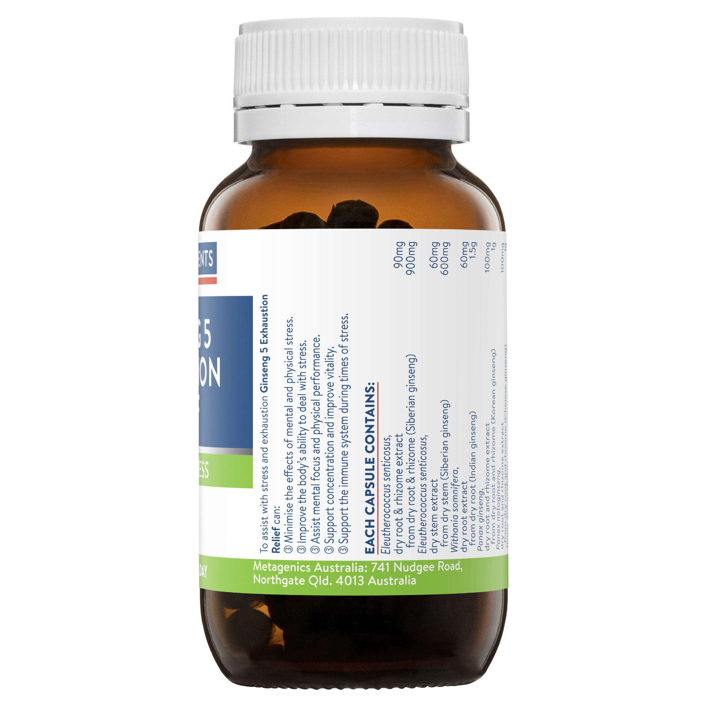 ETHICAL NUTRIENTS GINSENG 5 EXHAUSTION RELIEF 60 CAPSULES - Image 3