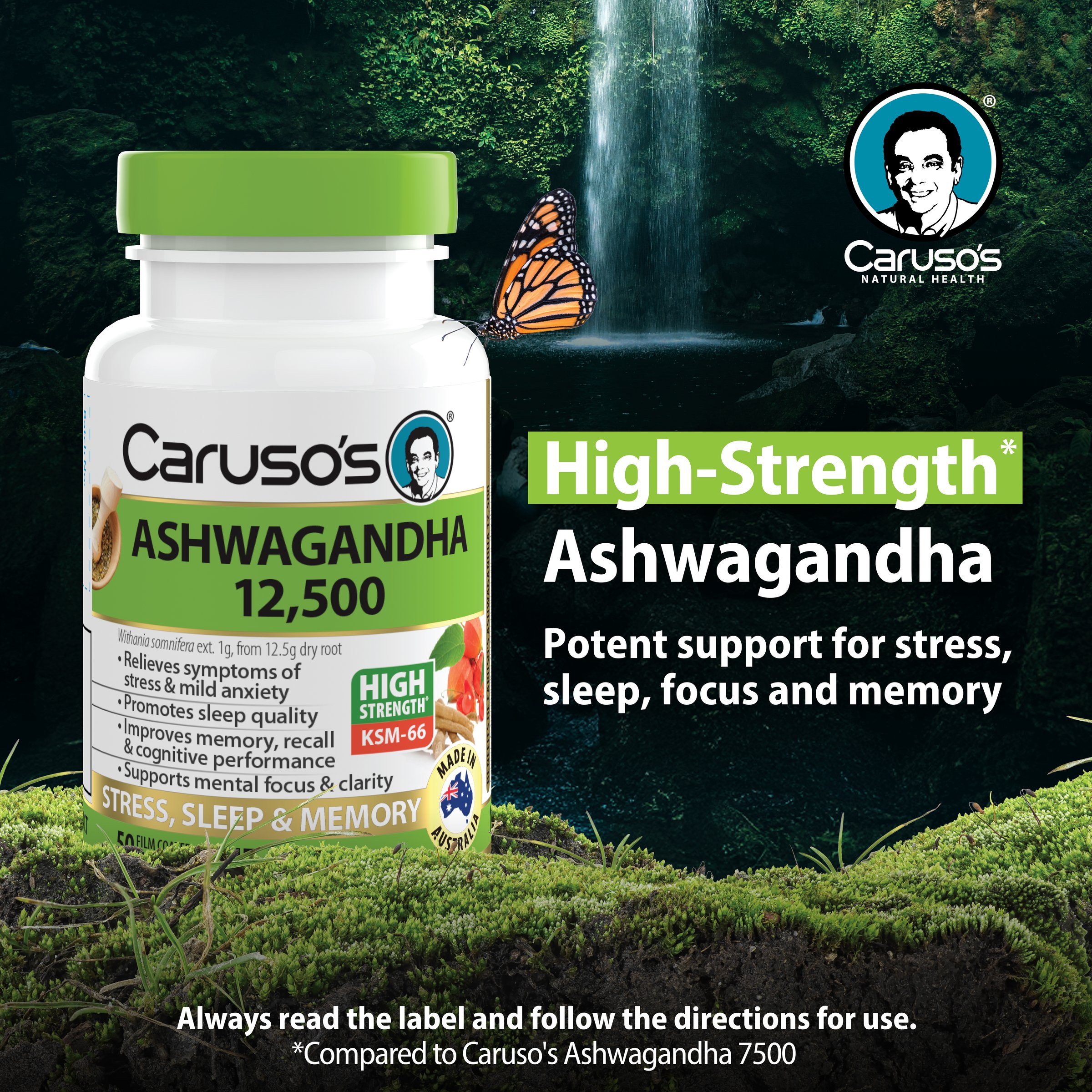 CARUSOS ASHWAGANDHA 12,500 50 TABLETS - Image 2