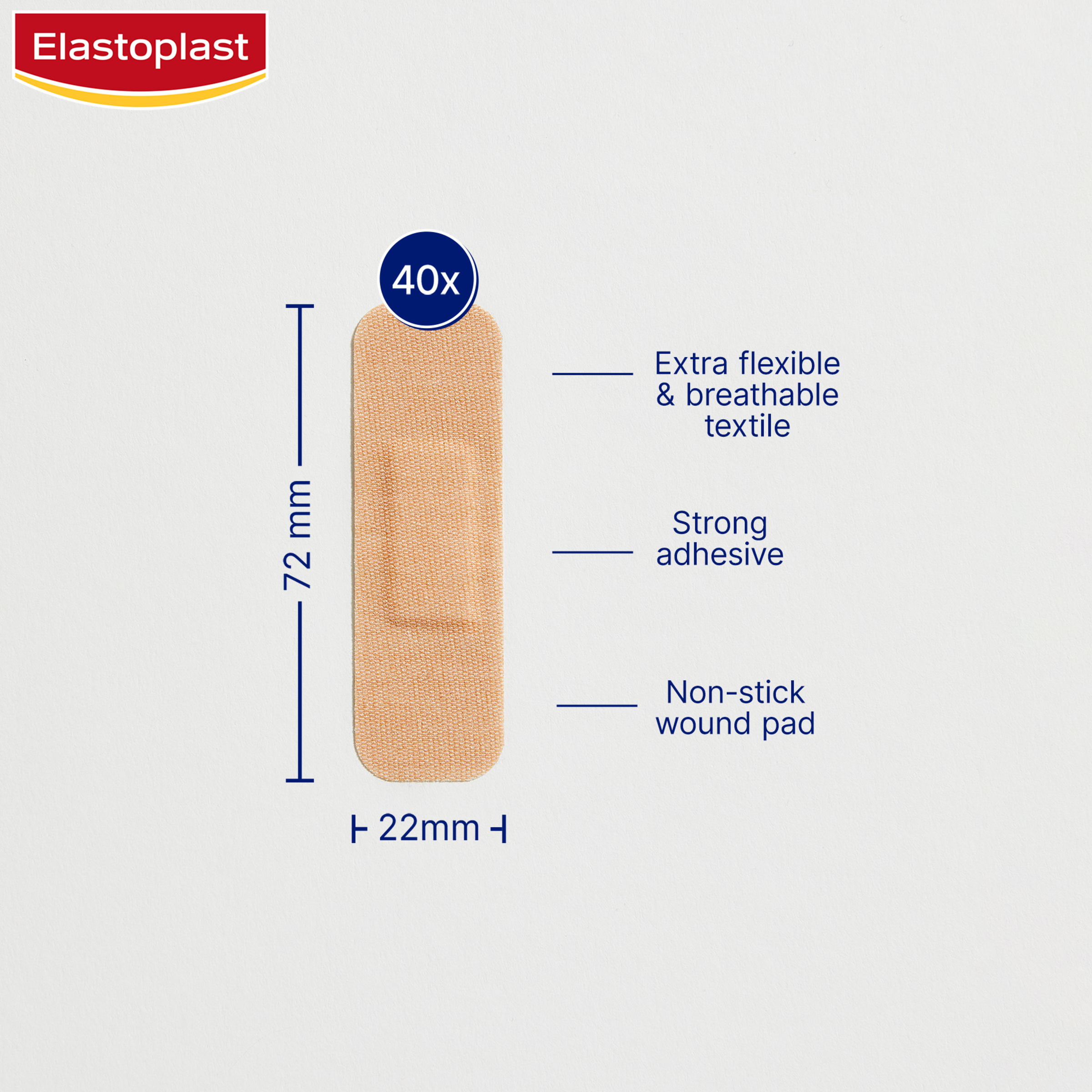 ELASTOPLAST FLEXIBLE FABRIC STRIPS 40 PACK - Image 3