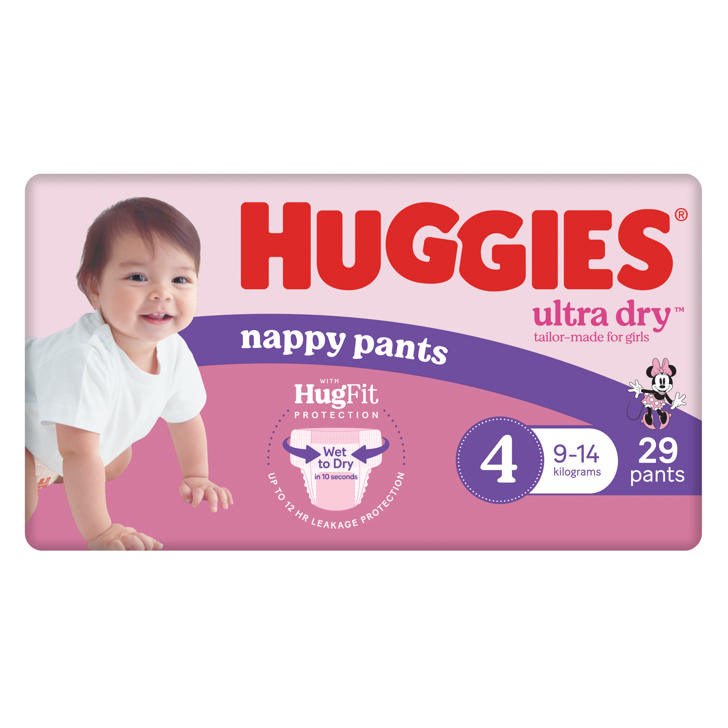 HUGGIES ULTRADRY NAPPY PANTS TODDLER GIRL 29 PACK - Image 2