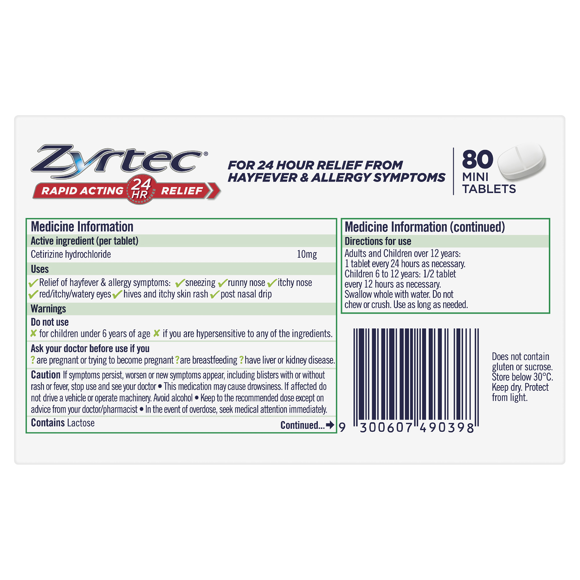 ZYRTEC MINI 80 TABLETS - Image 4
