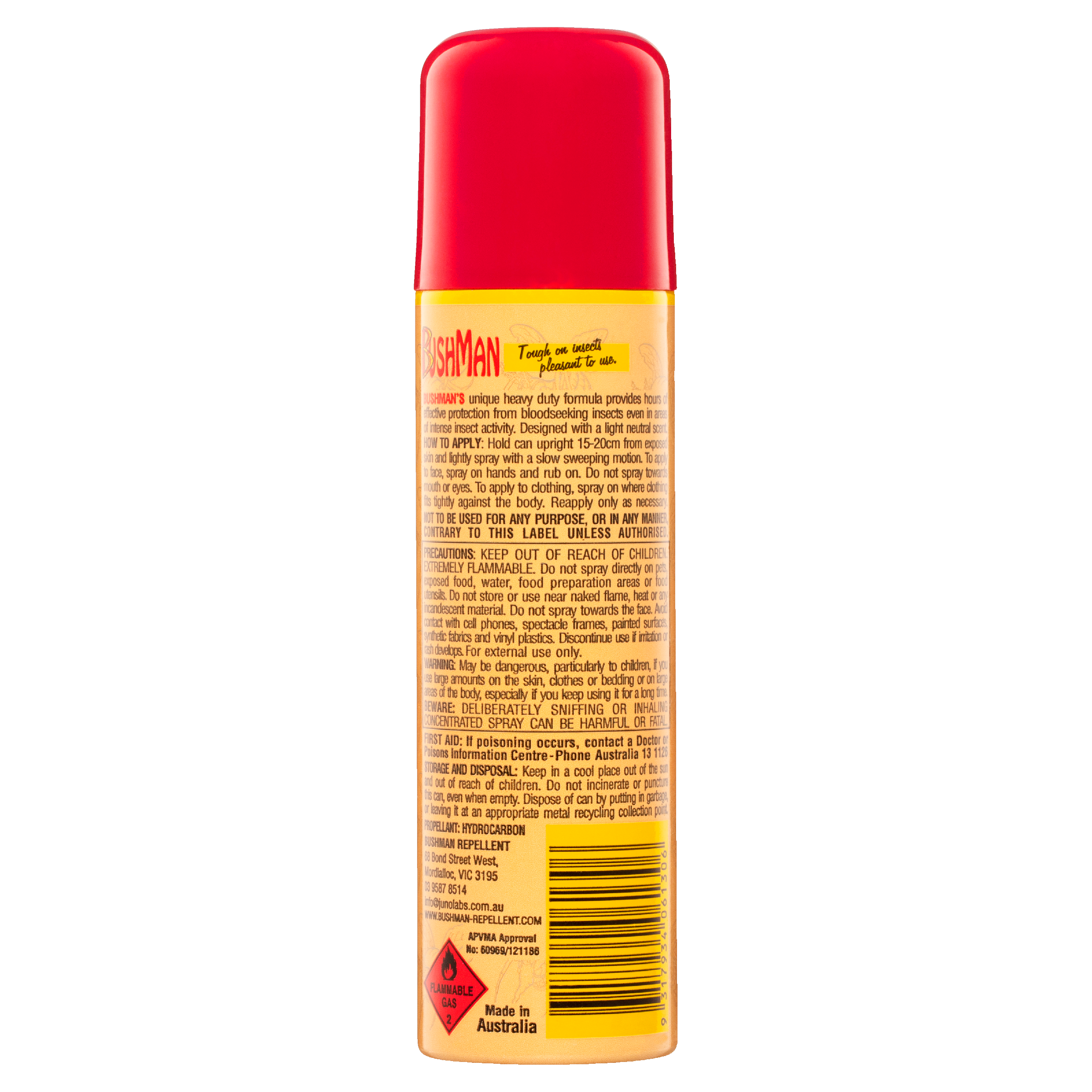 BUSHMANS HEAVY DUTY INSECT REPELLENT AEROSOL 130G - Image 2