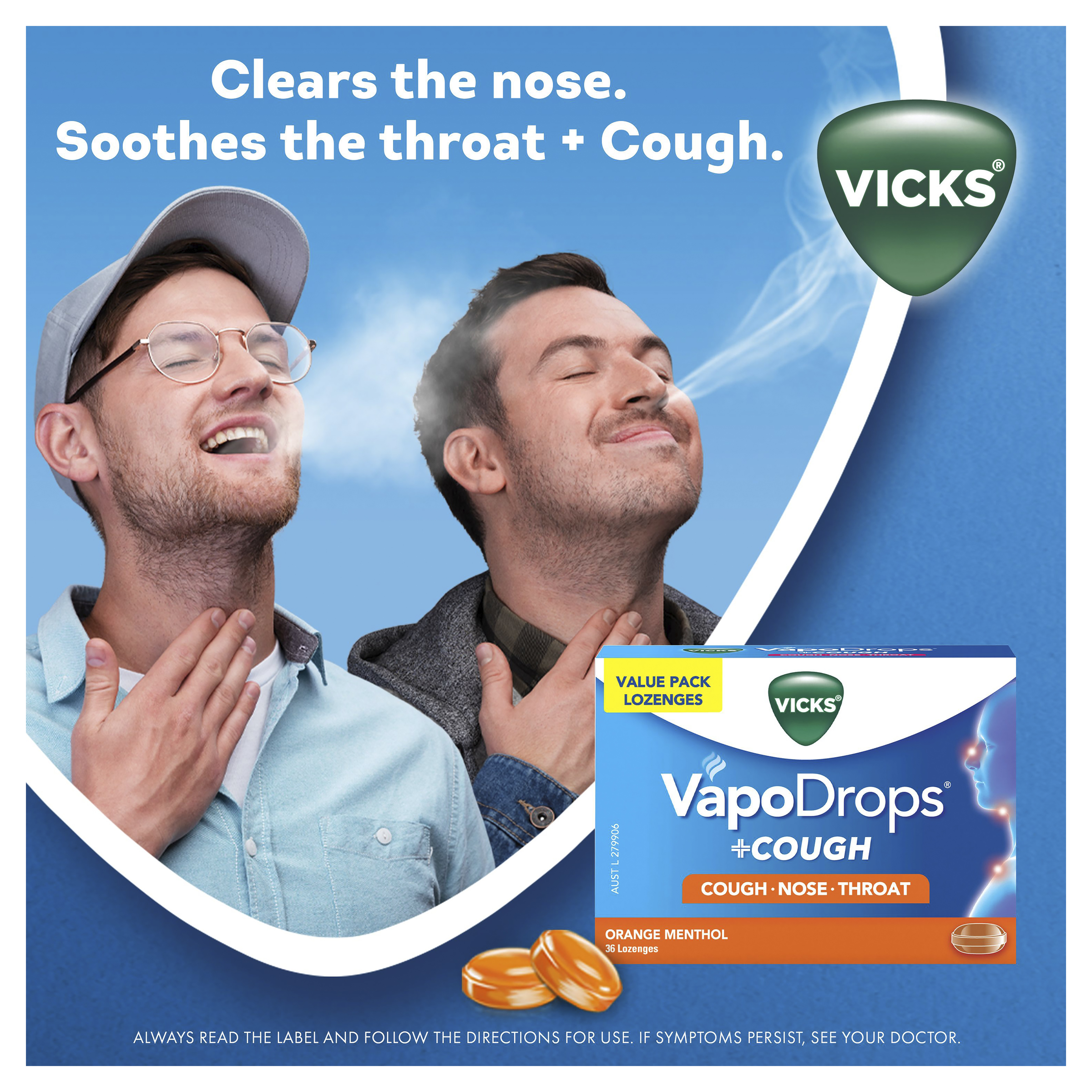 VICKS VAPODROPS+COUGH ORANGE MENTHOL 36 PACK - Image 8
