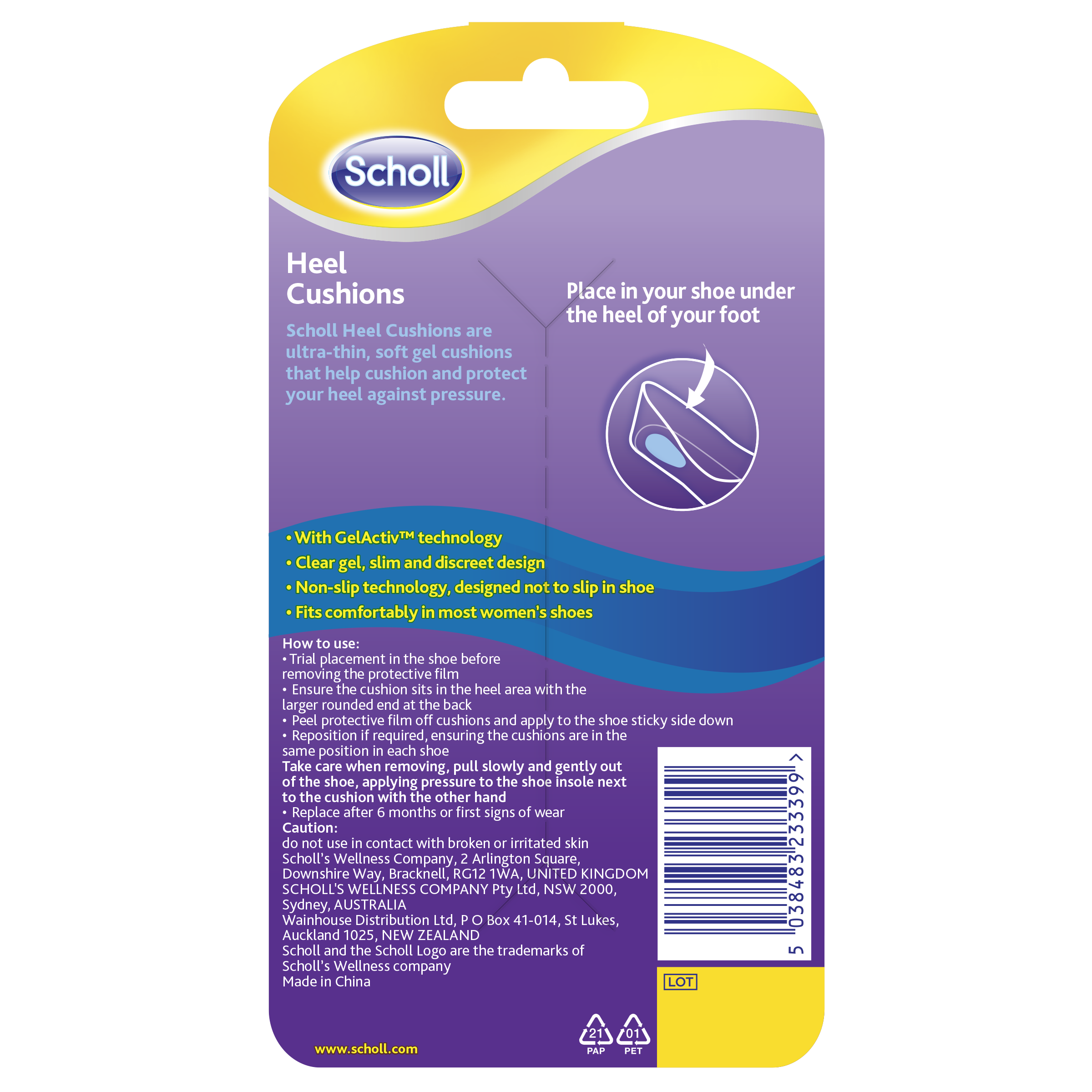 SCHOLL PARTY FEET GEL HEEL CUSHIONS 1 PAIR - Image 9