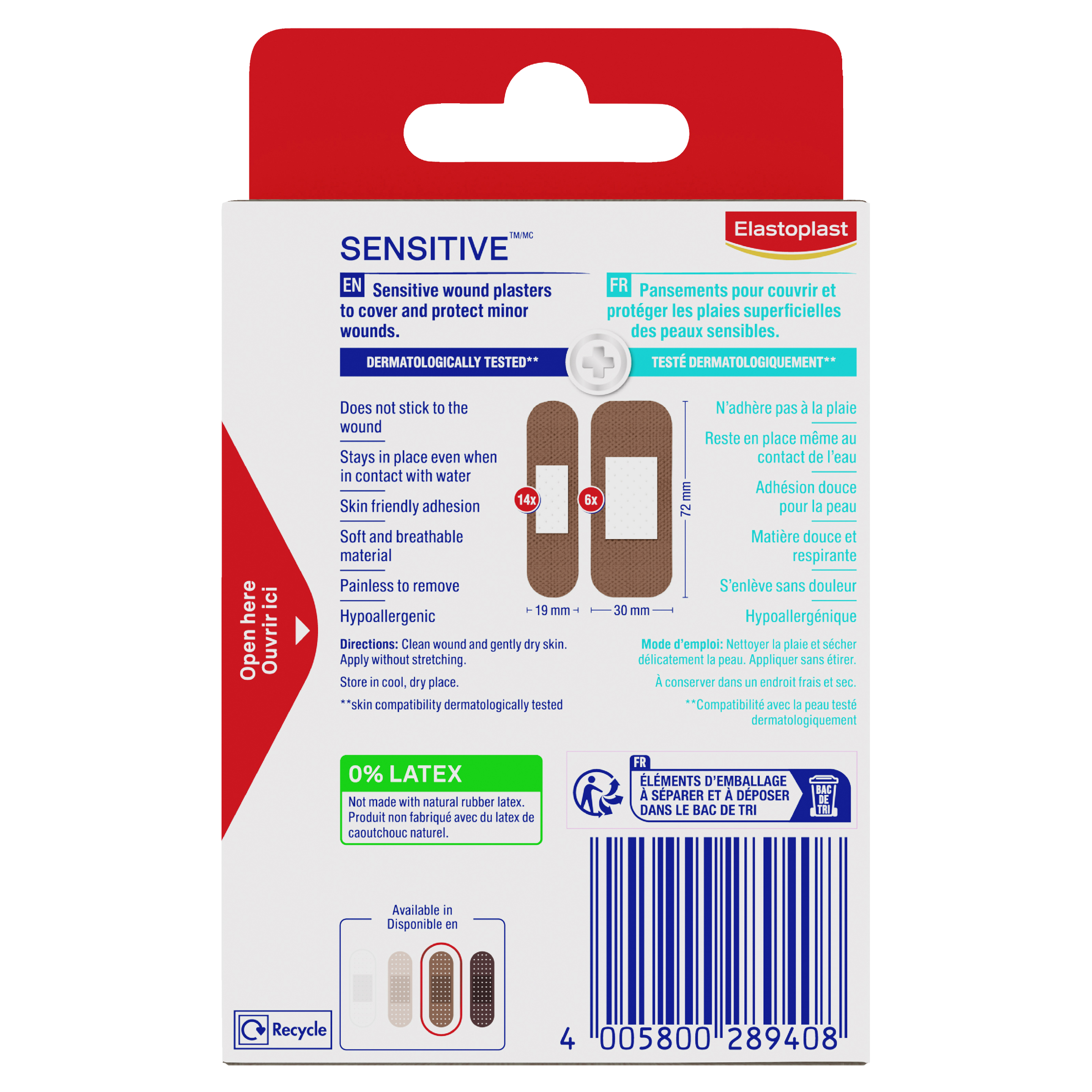 ELASTOPLAST SENSITIVE STRIPS MEDIUM 20 PACK - Image 2