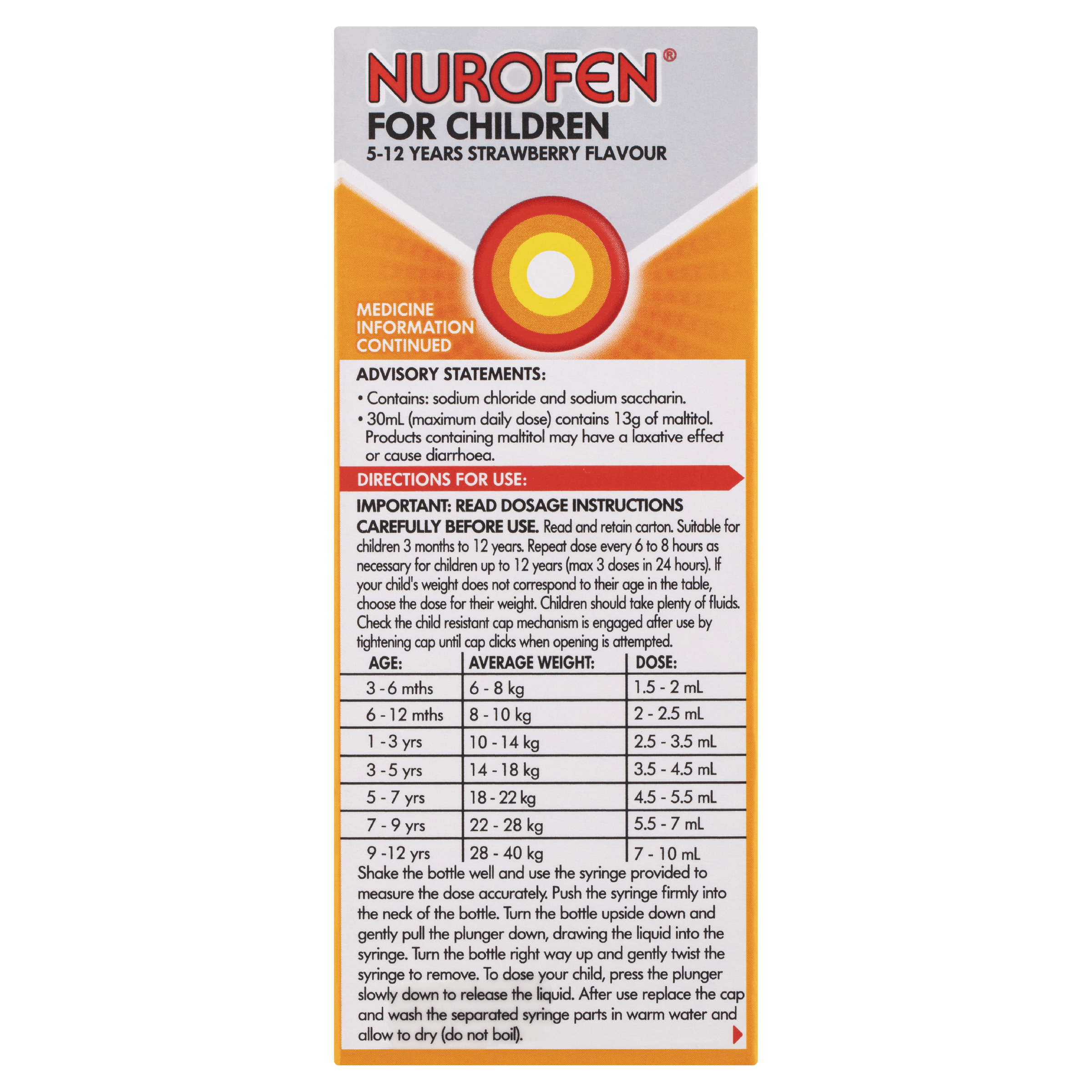 NUROFEN FOR CHILDREN 5 YEARS - 12 YEARS STRAWBERRY 100ML - Image 4