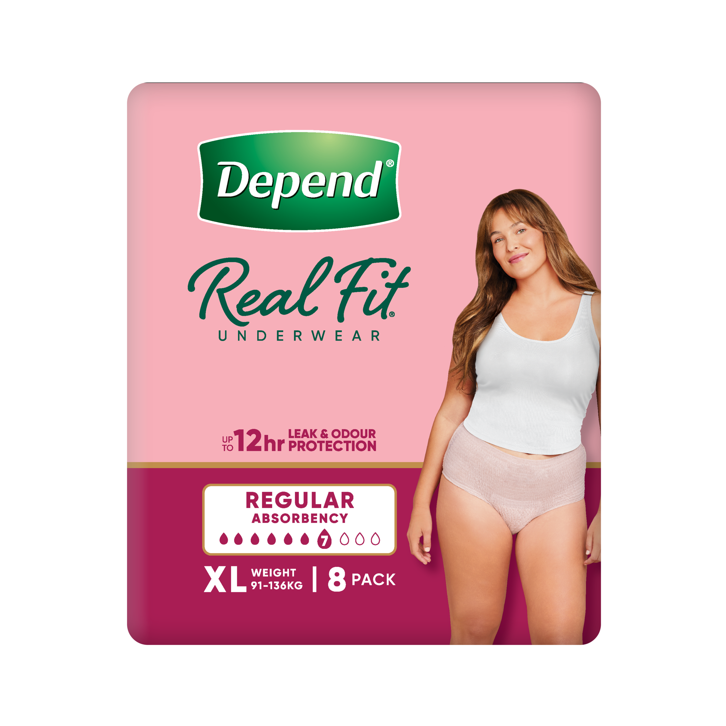 DEPEND WOMEN REAL FIT UNDERWEAR REGULAR 7D X-LARGE 8 PACK - Image 2