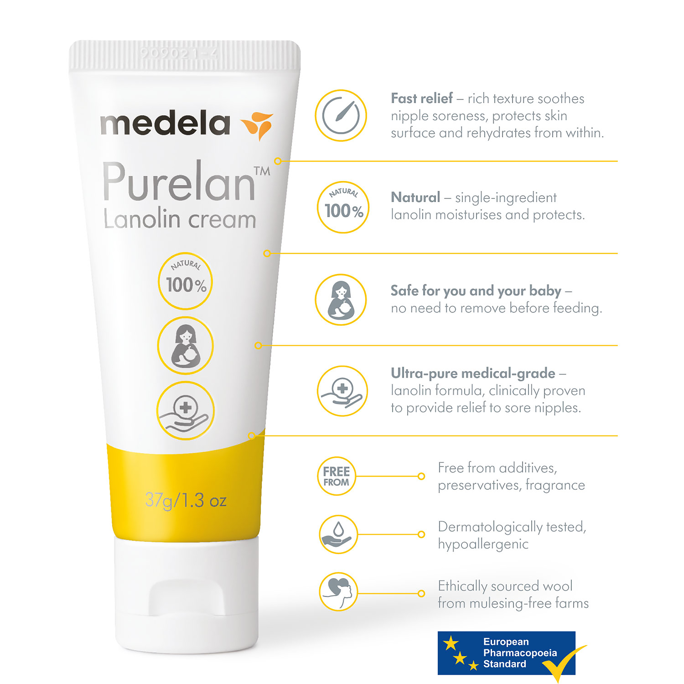 MEDELA PURELAN LANOLIN CREAM 37G - Image 3
