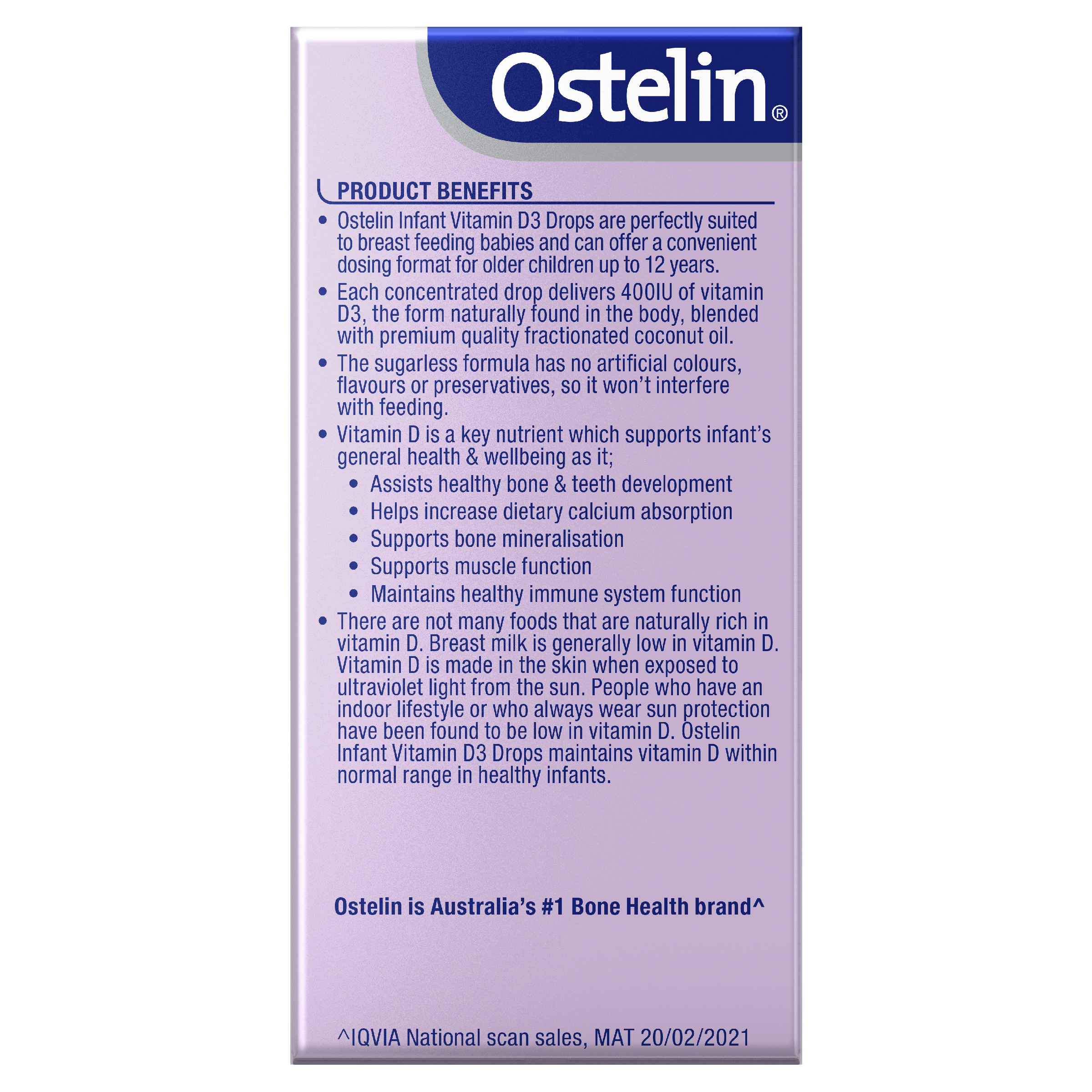 OSTELIN INFANT VITAMIN D3 DROPS 2.4ML - Image 2