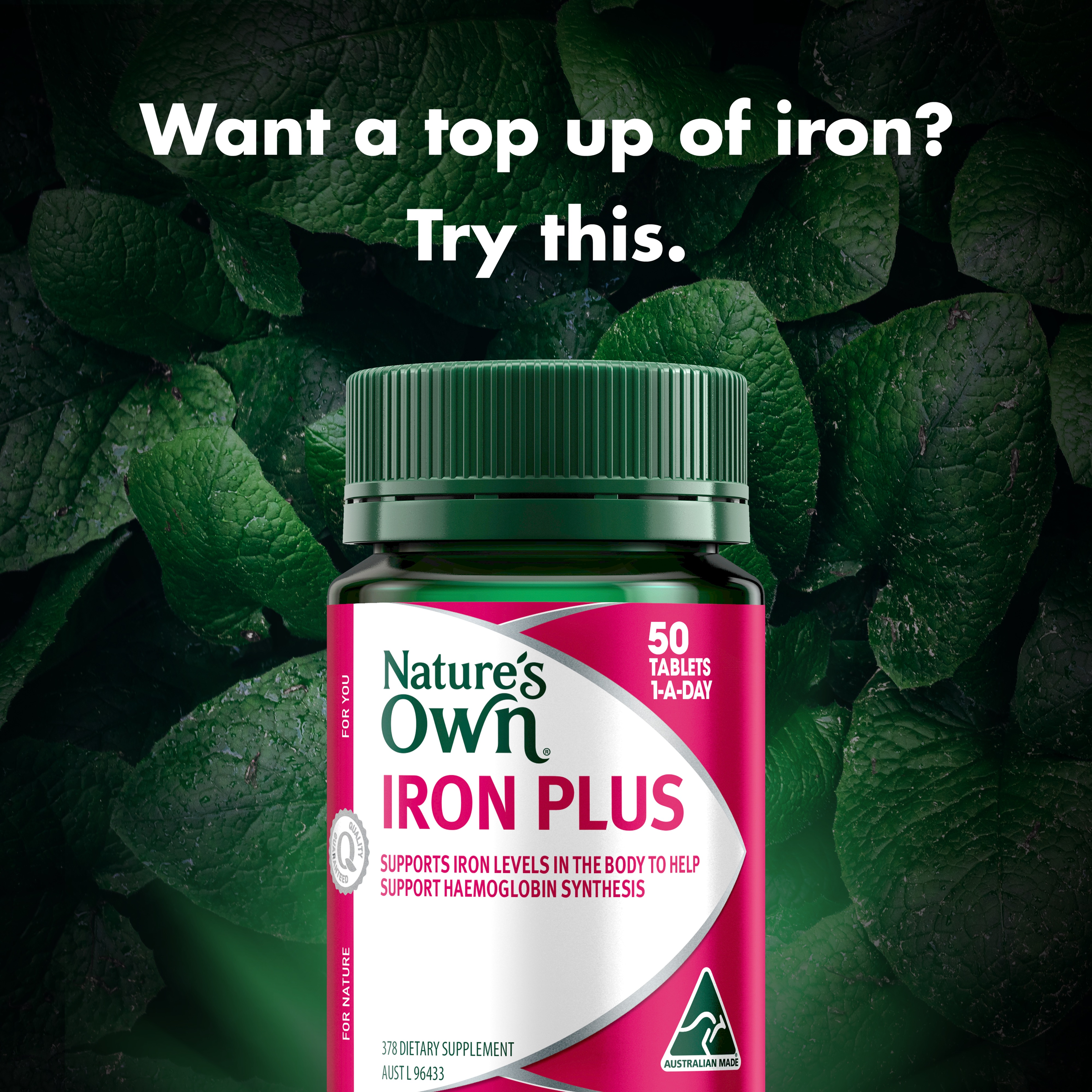 NATURES OWN IRON PLUS 50 TABLETS - Image 3