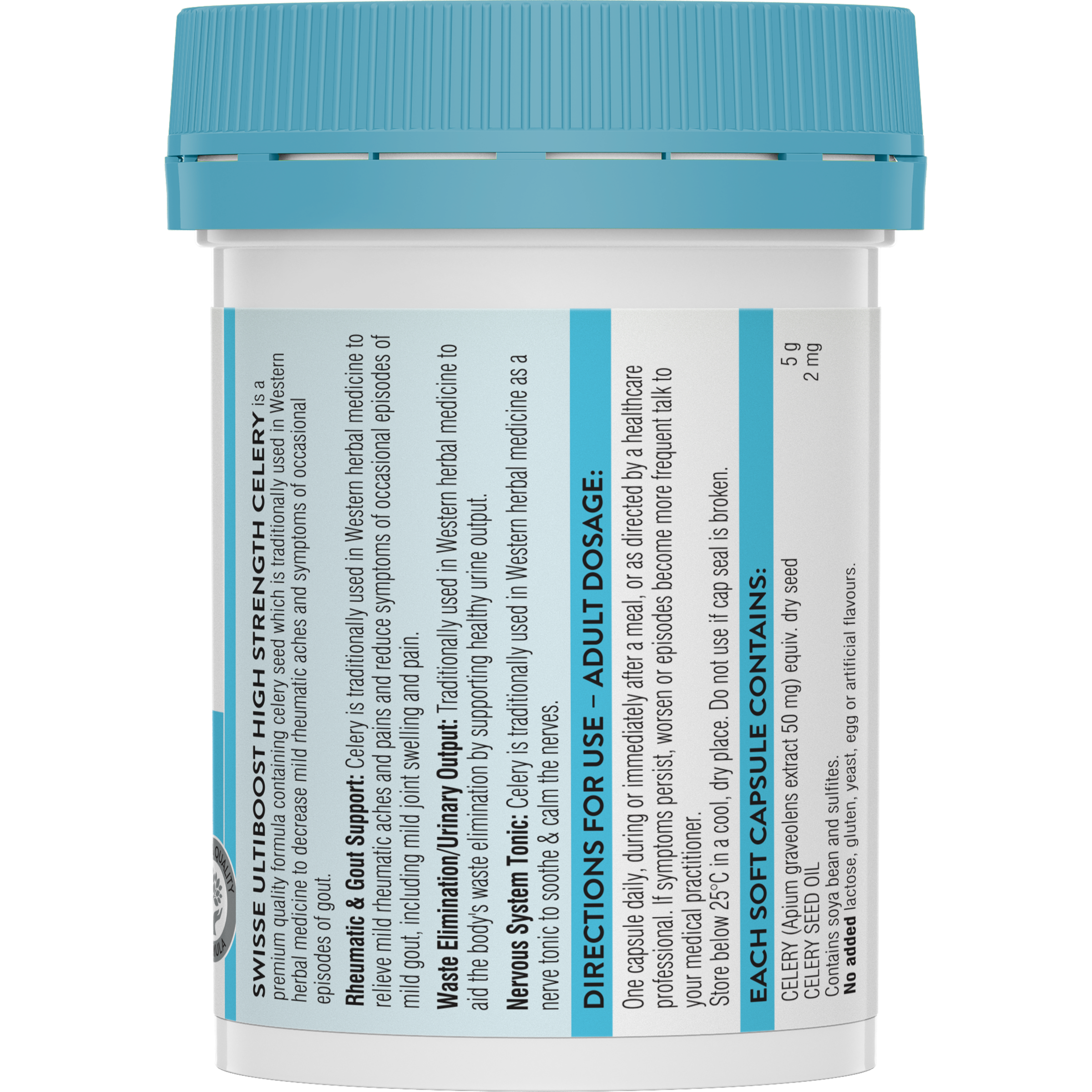 SWISSE ULTIBOOST HIGH STRENGTH CELERY 50 CAPSULES - Image 2
