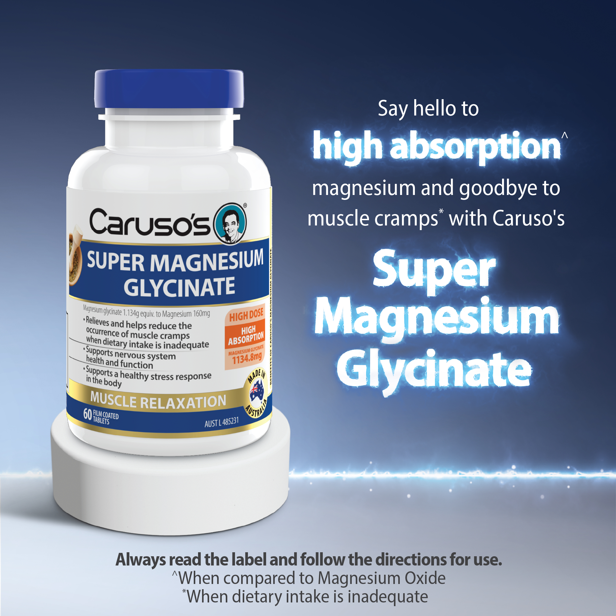 CARUSOS SUPER MAGNESIUM GLYCINATE 60 TABLETS - Image 2