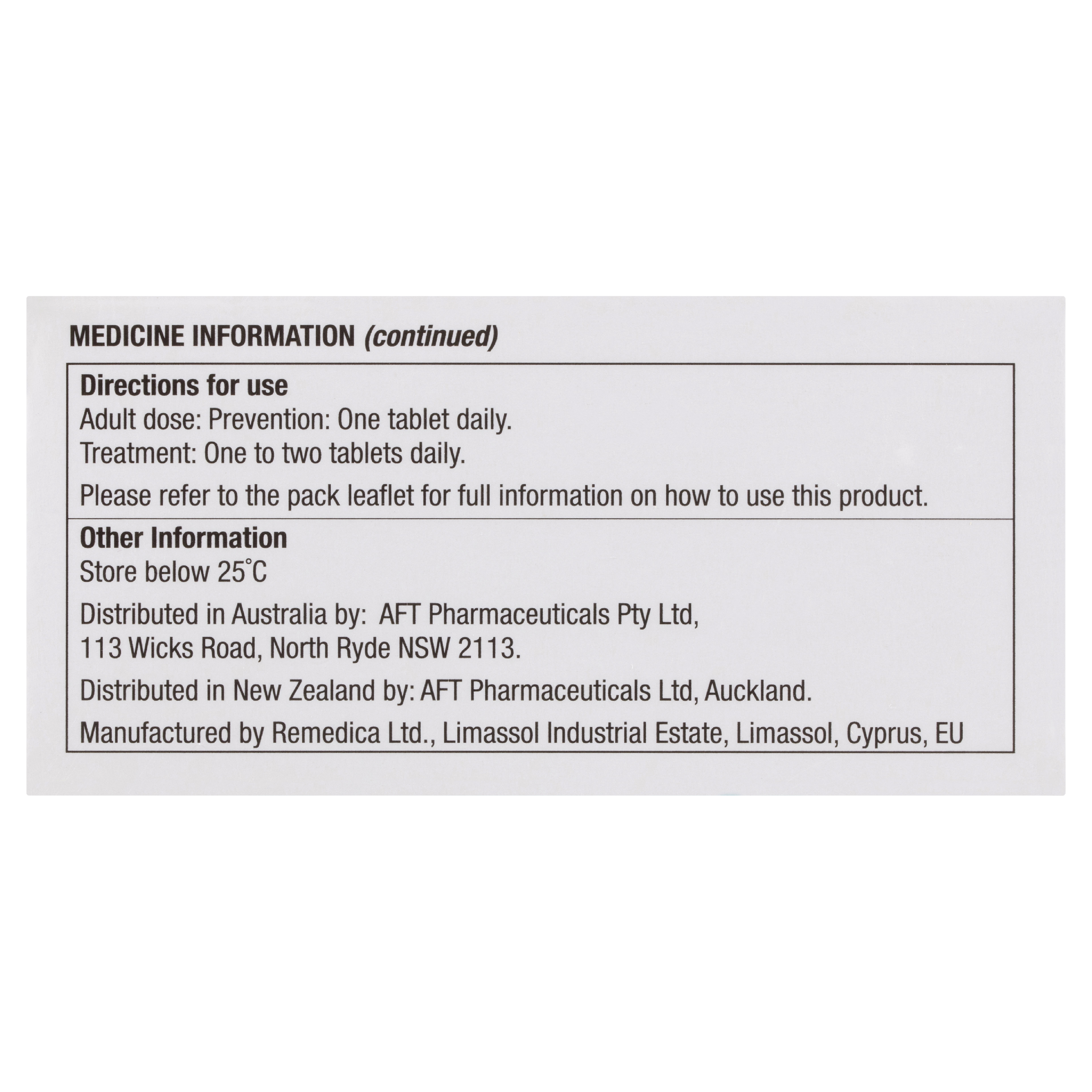 Ferro FERRO-F-TAB IRON & FOLIC ACID TABLETS 60 - Image 6
