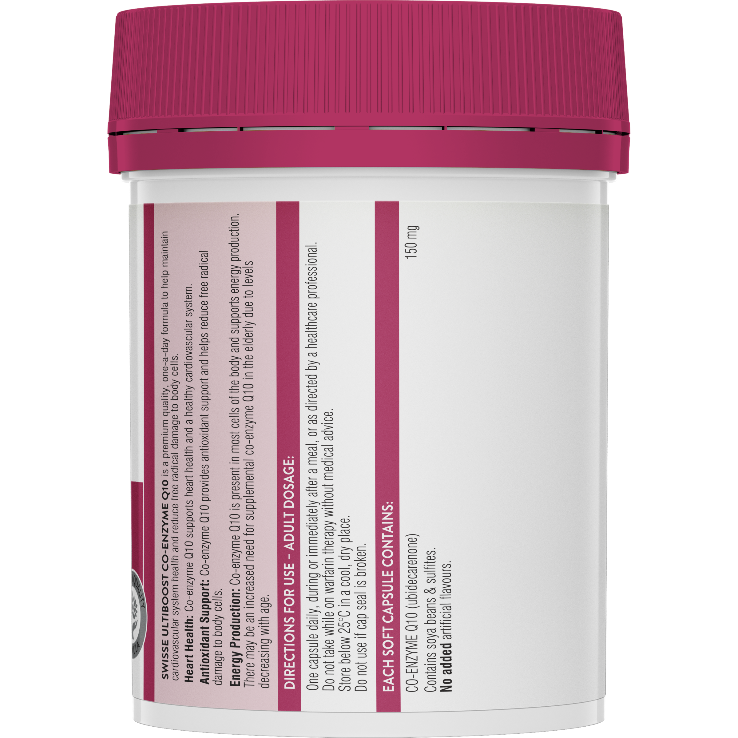 SWISSE ULTIBOOST CO ENZYME Q10 150MG 180 CAPSULES - Image 2