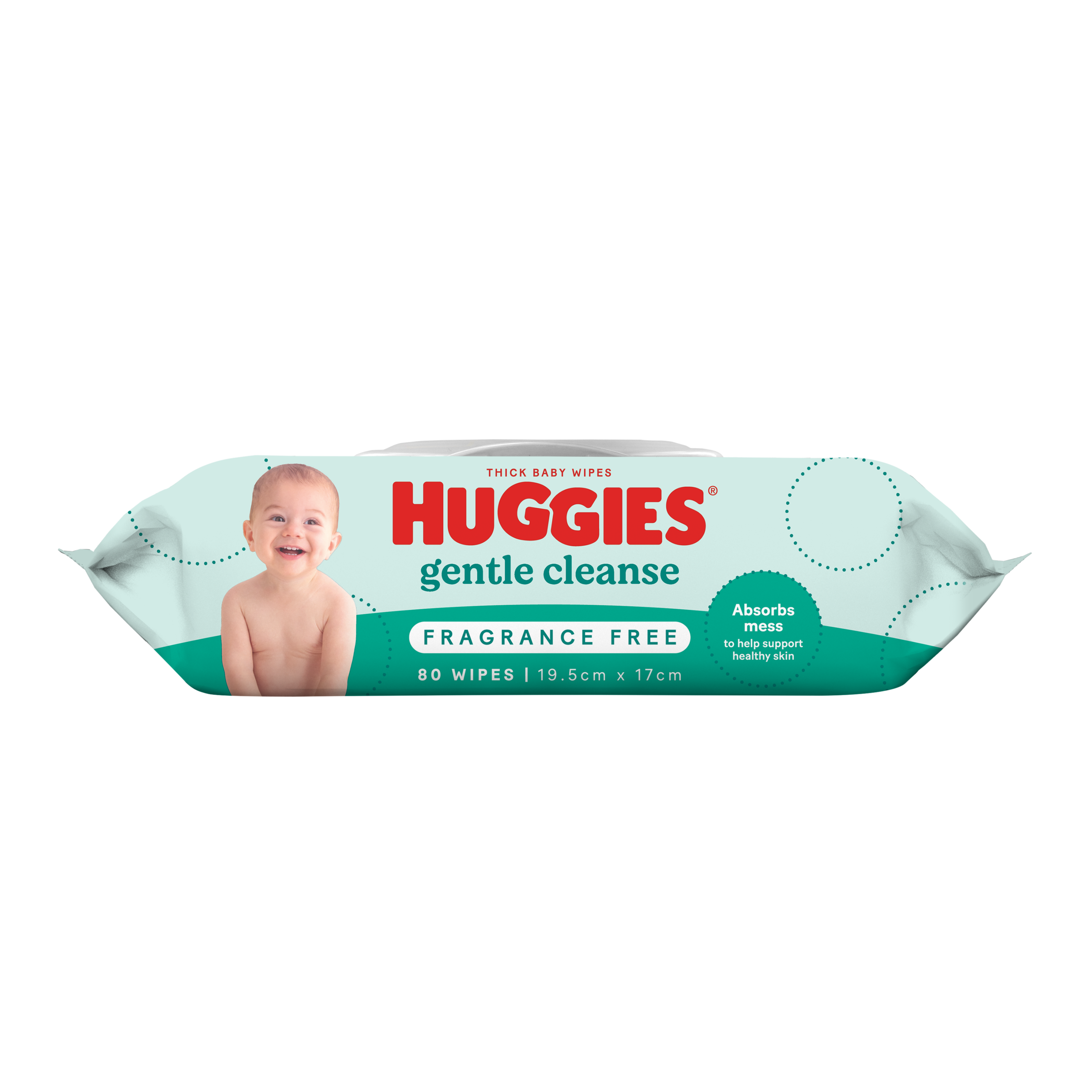 HUGGIES THICK BABY WIPES FRAGRANCE FREE 80 PACK - Image 2