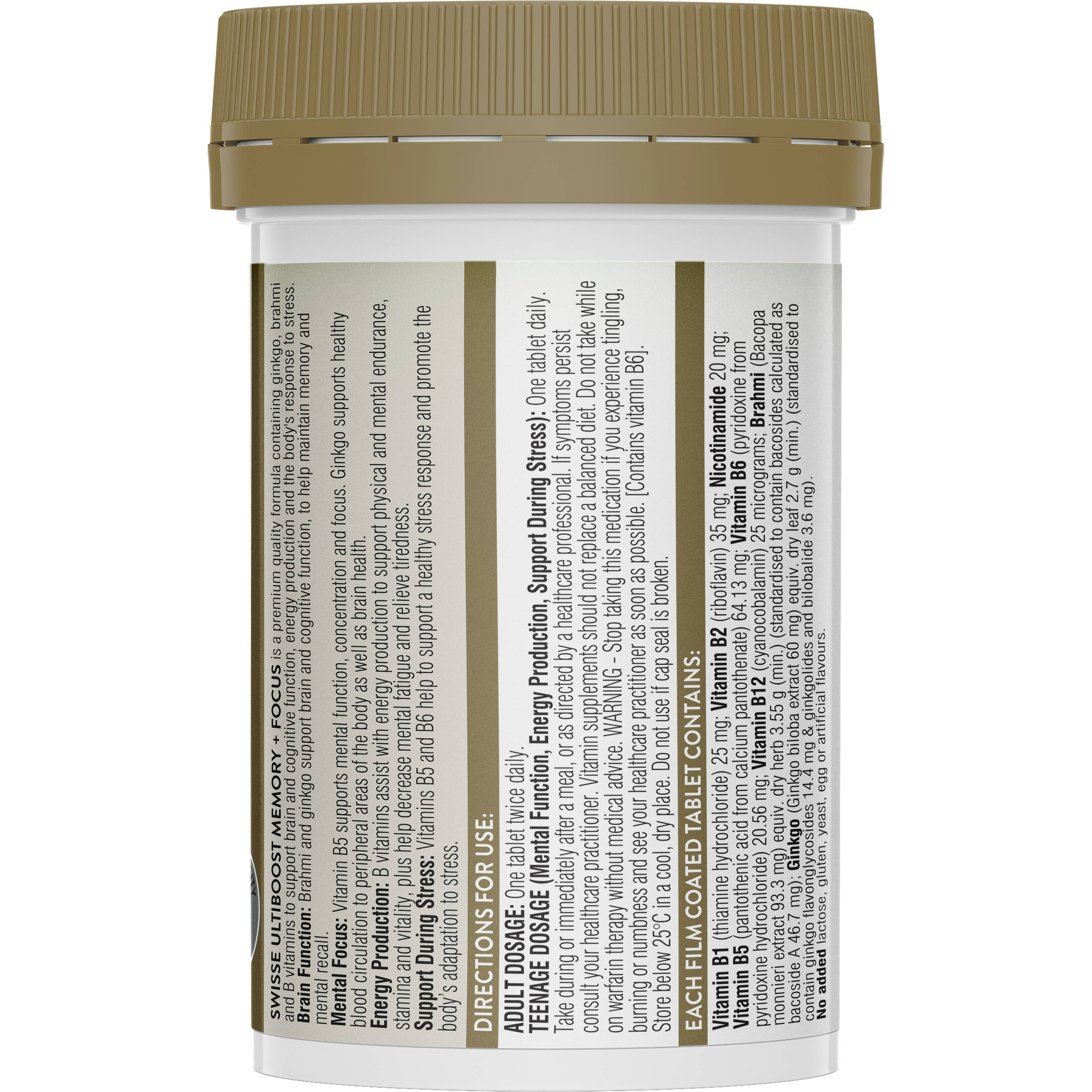 SWISSE ULTIBOOST MEMORY + FOCUS 50 TABLETS - Image 2