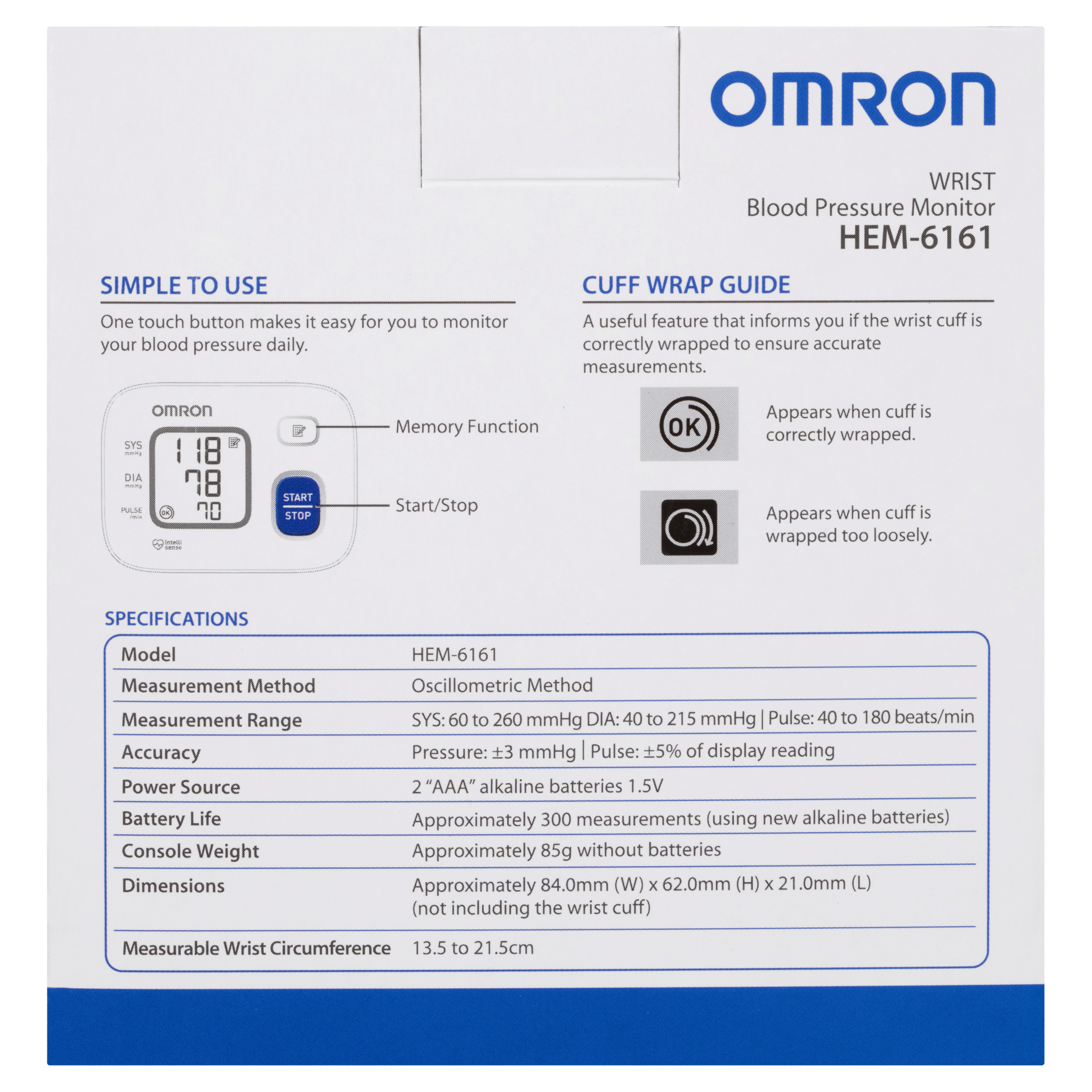 OMRON BLOOD PRESSURE MONITOR WRIST HEM6161 - Image 4
