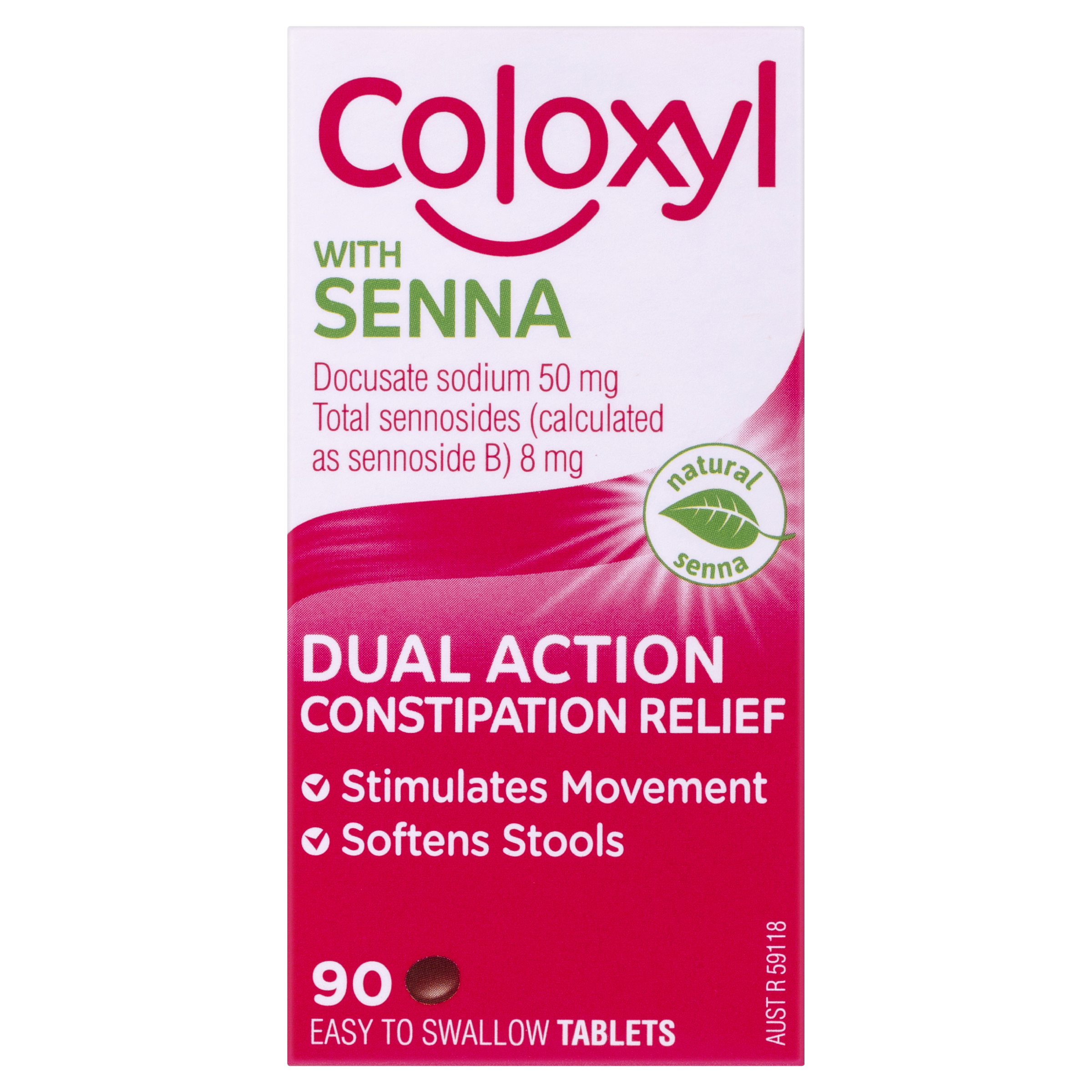 COLOXYL WITH SENNA CONSTIPATION RELIEF 90 TABLETS - Image 2