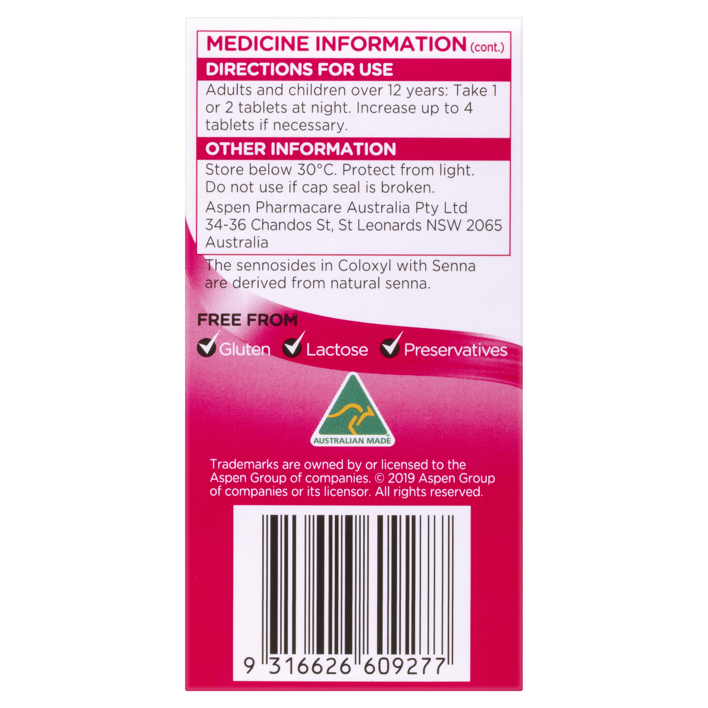 COLOXYL WITH SENNA CONSTIPATION RELIEF 90 TABLETS - Image 4