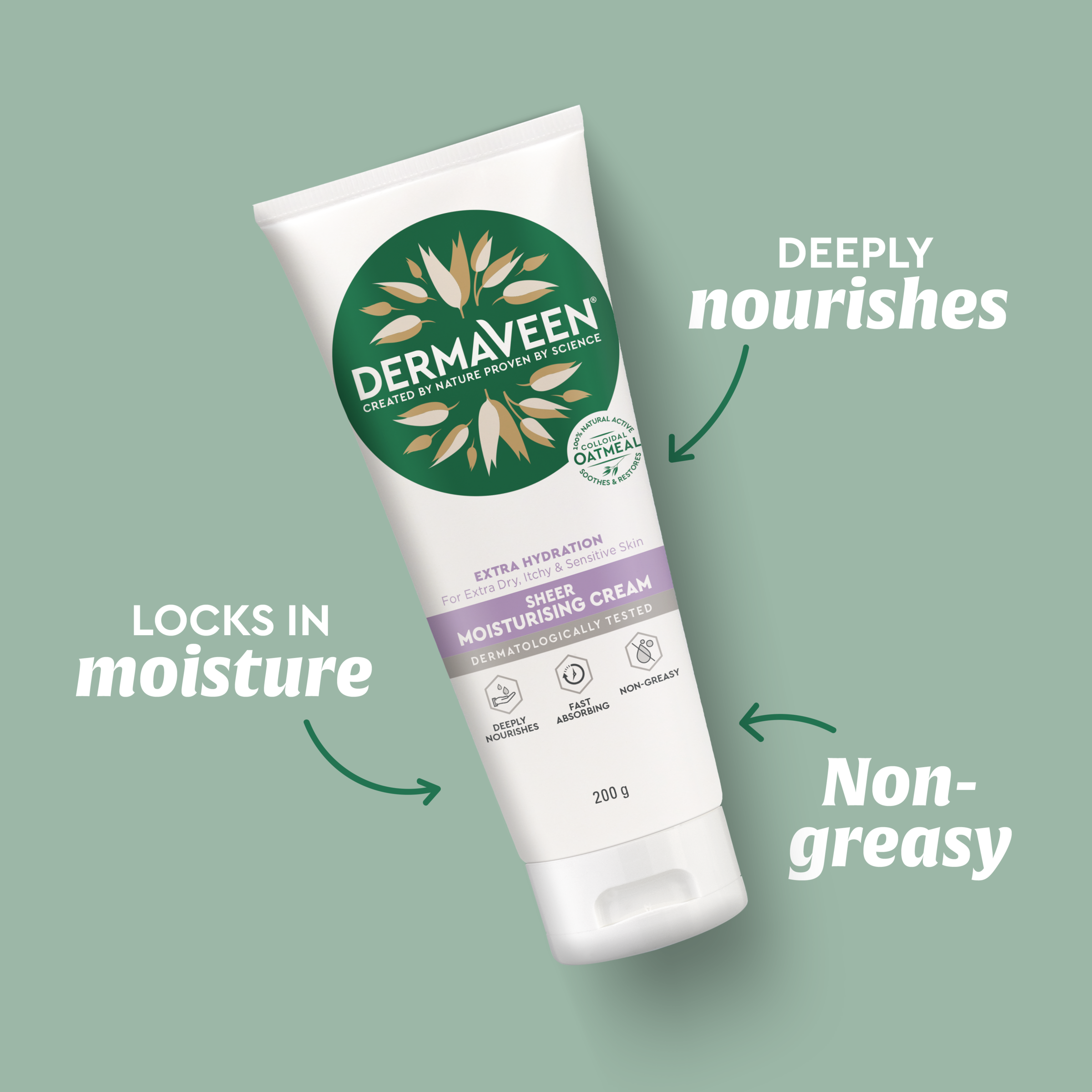 DERMAVEEN EXTRA GENTLE MOISTURISING CREAM 200G - Image 8