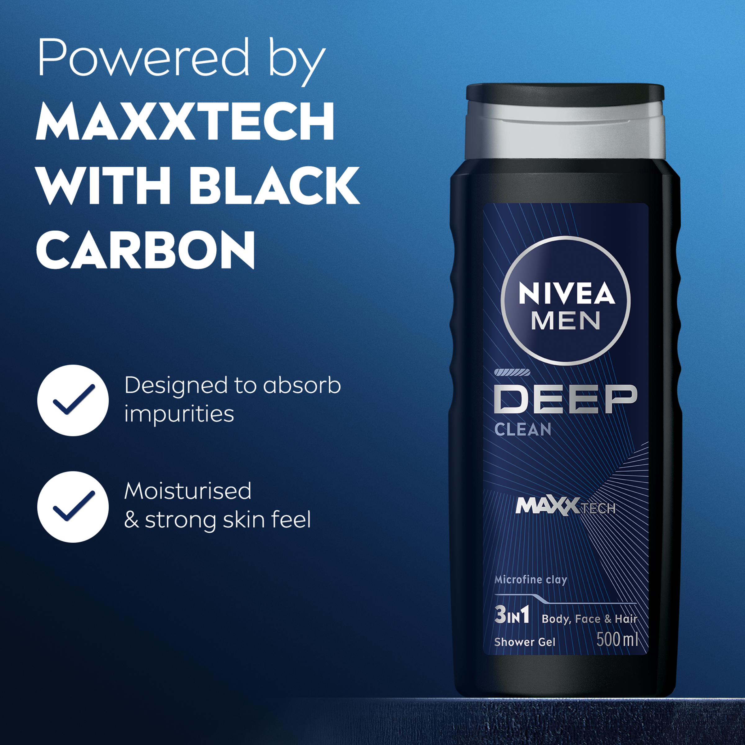 NIVEA MEN SHOWER GEL DEEP 500ML - Image 5