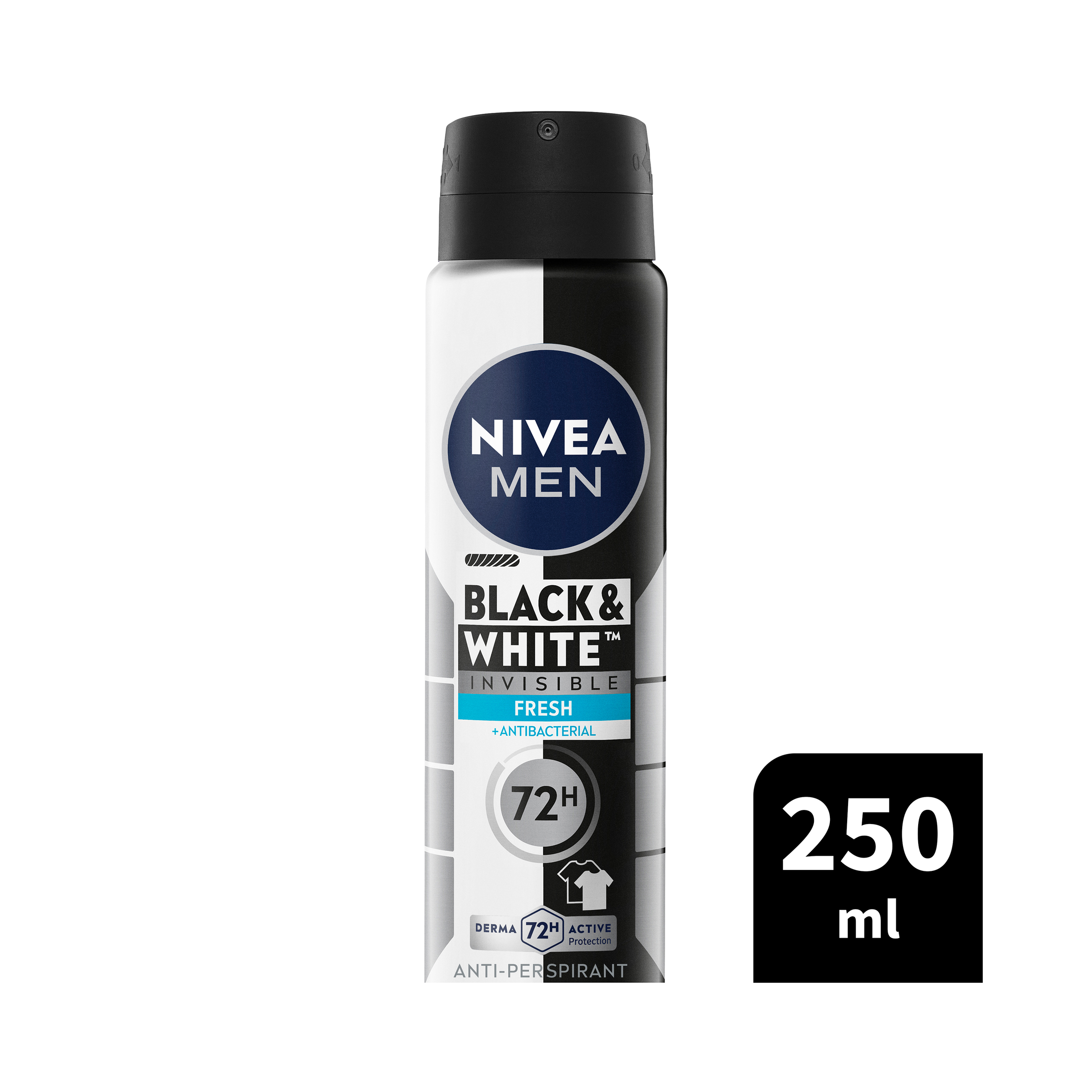 NIVEA MEN ANTIPERSPIRANT B&W  INVISIBLE FRESH 48H 250ML - Image 8
