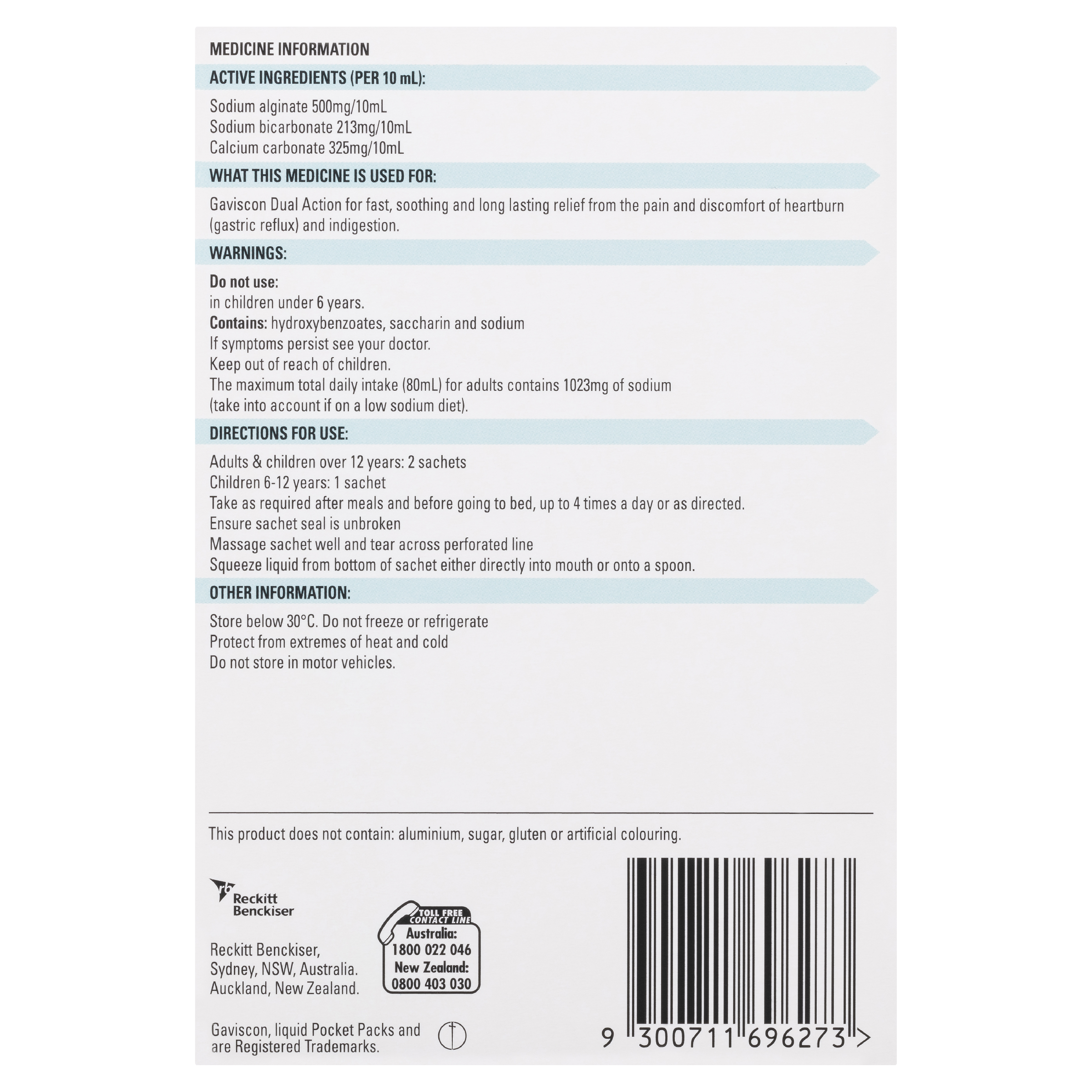 Gaviscon GAVISCON DUAL ACTION PEPPERMINT 10ML SACHETS 12 PACK - Image 2