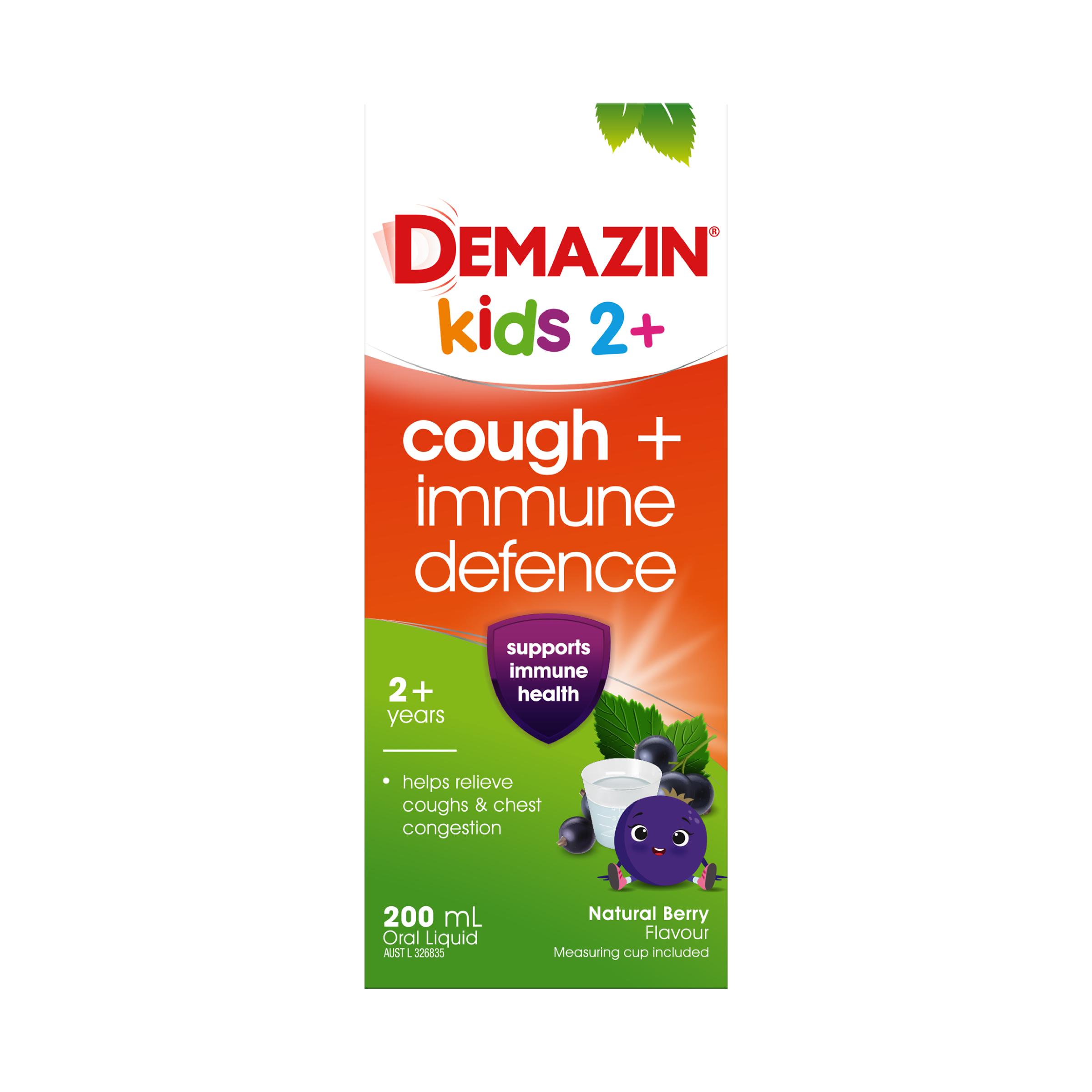 DEMAZIN KIDS COUGH + IMMUNE DEFENCE SYRUP 200ML - Image 2