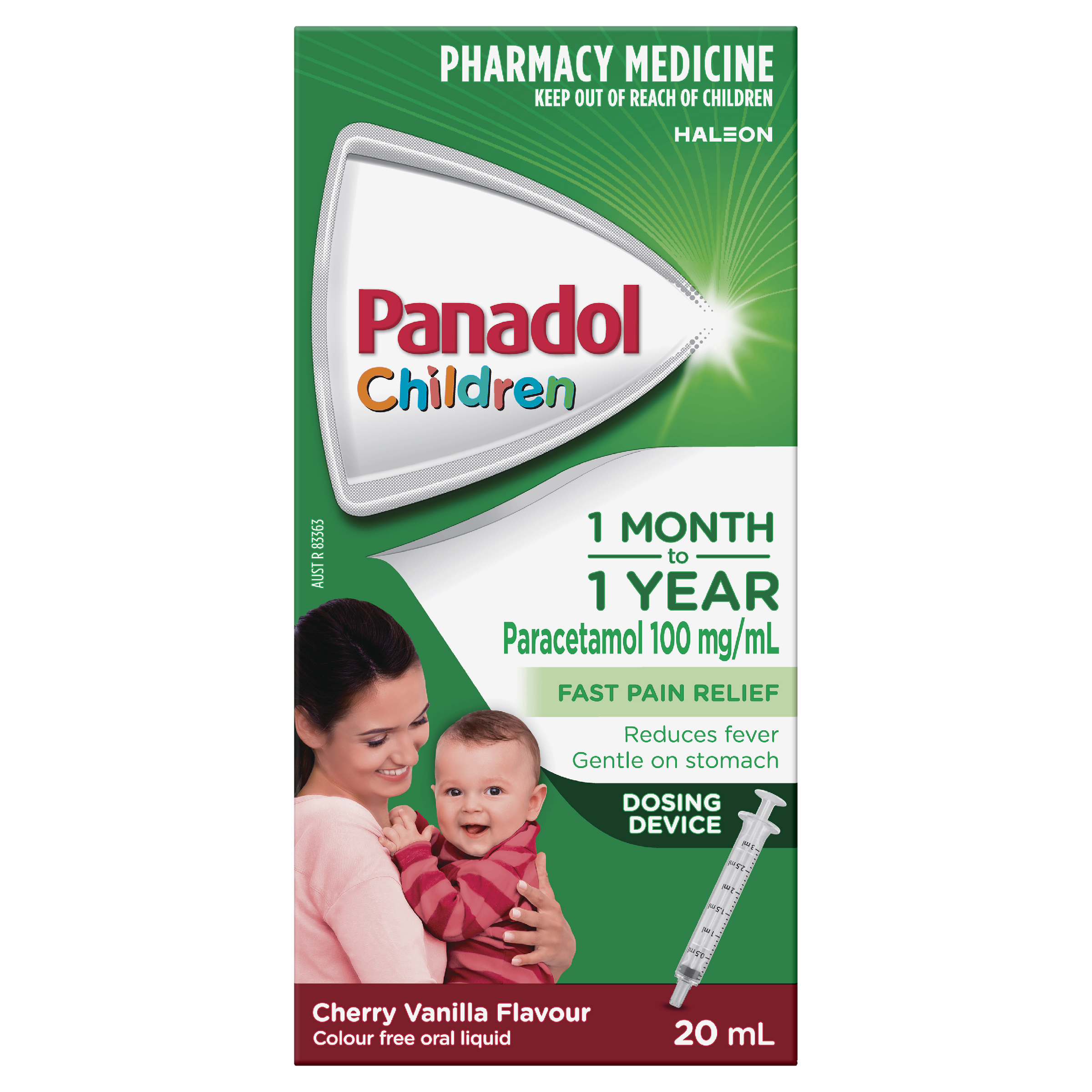 PANADOL CHILDREN 1 MONTH - 1 YEAR COLOUR FREE DOSING DEVICE 50ML - Image 2