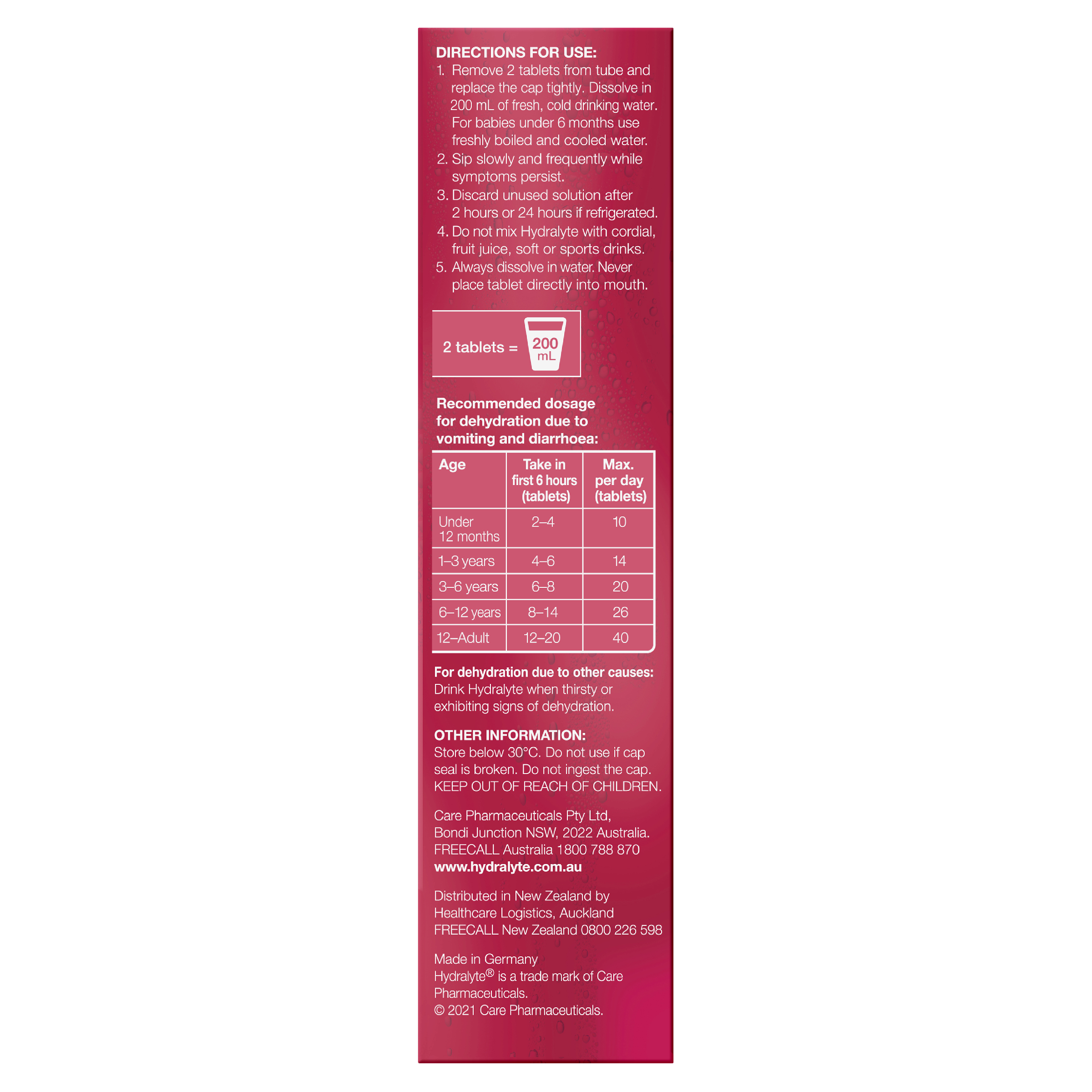 HYDRALYTE EFFERVESCENT STRAWBERRY KIWI 20 TABLETS - Image 8