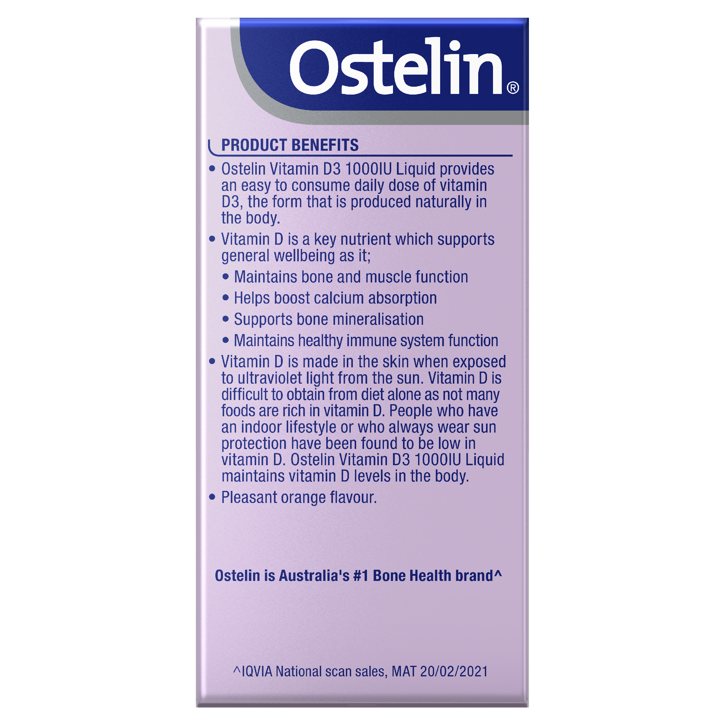 OSTELIN VITAMIN D3 1000IU ORANGE LIQUID 50ML - Image 2