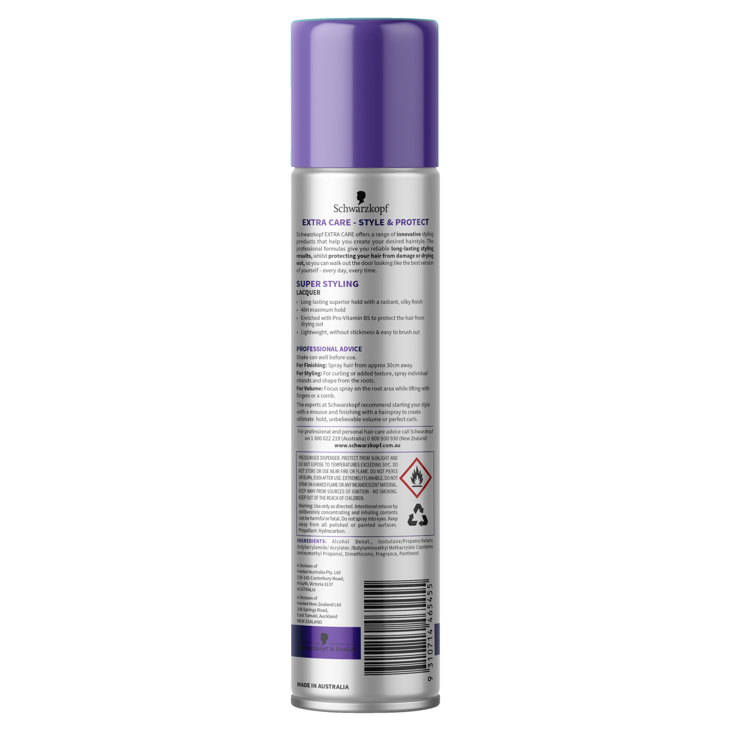 SCHWARZKOPF EXTRA CARE SUPER STYLING HAIR LACQUER 100G - Image 2