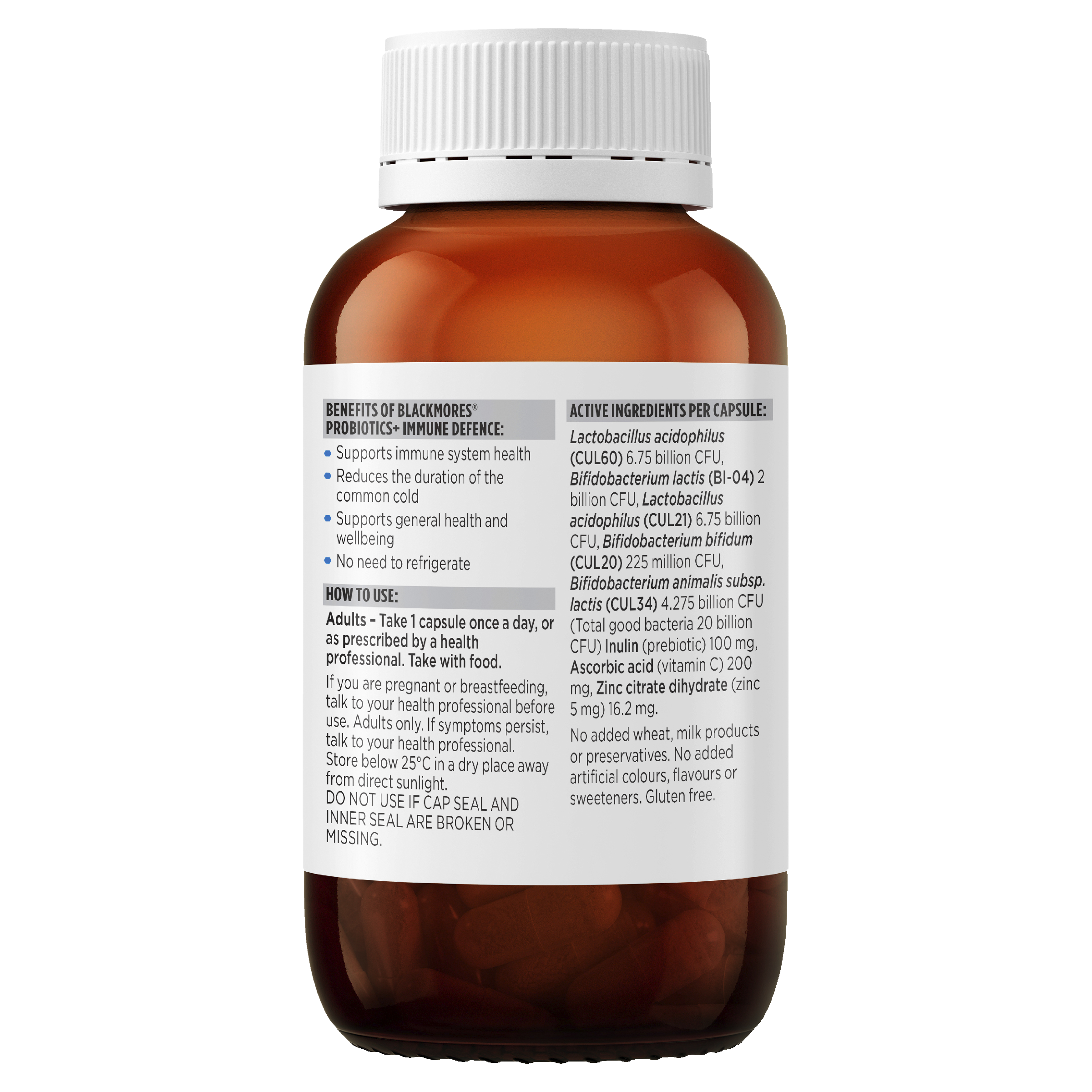 BLACKMORES PROBIOTICS + IMMUNE DEFENCE 90 CAPSULES - Image 2