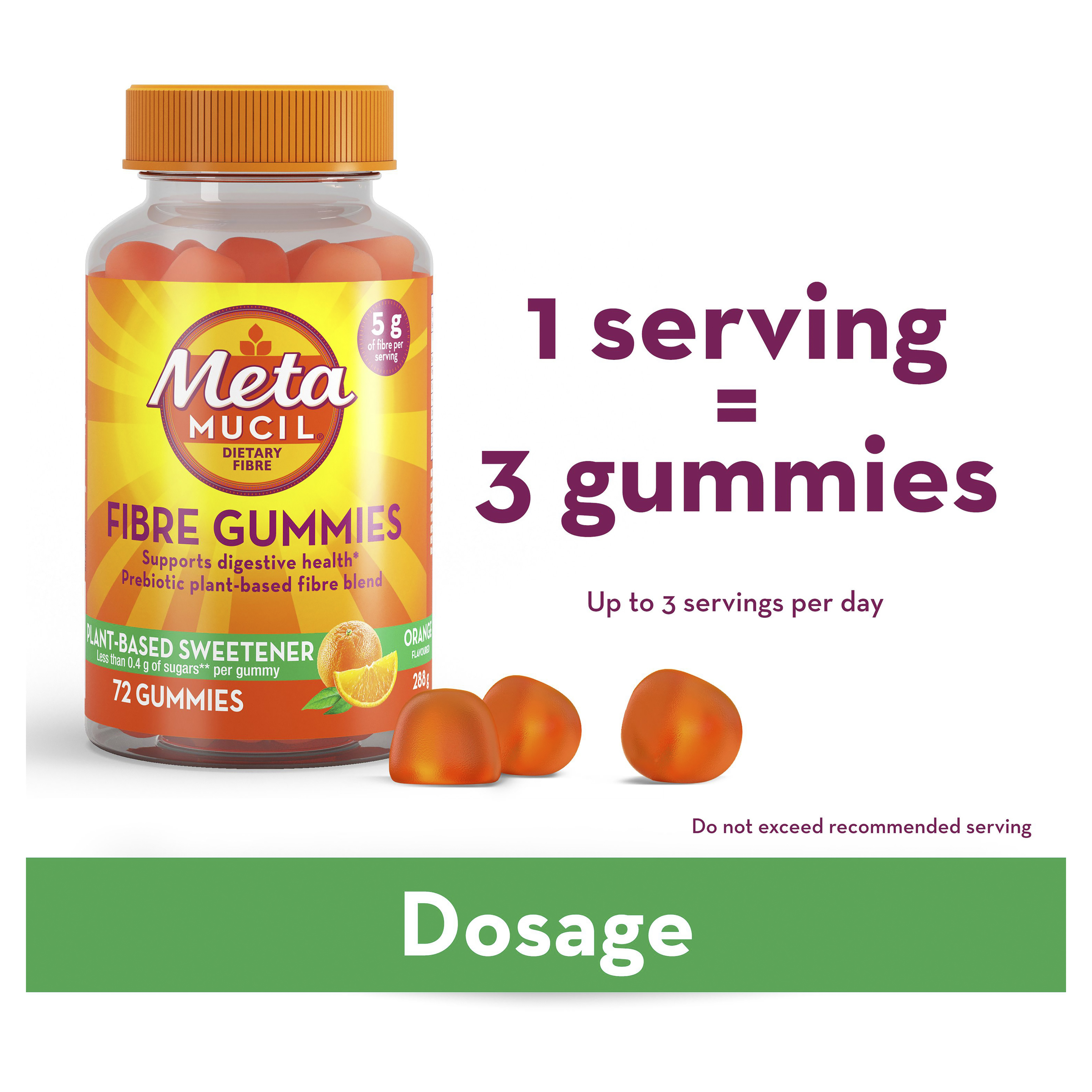 METAMUCIL FIBRE ORANGE 72 GUMMIES - Image 5