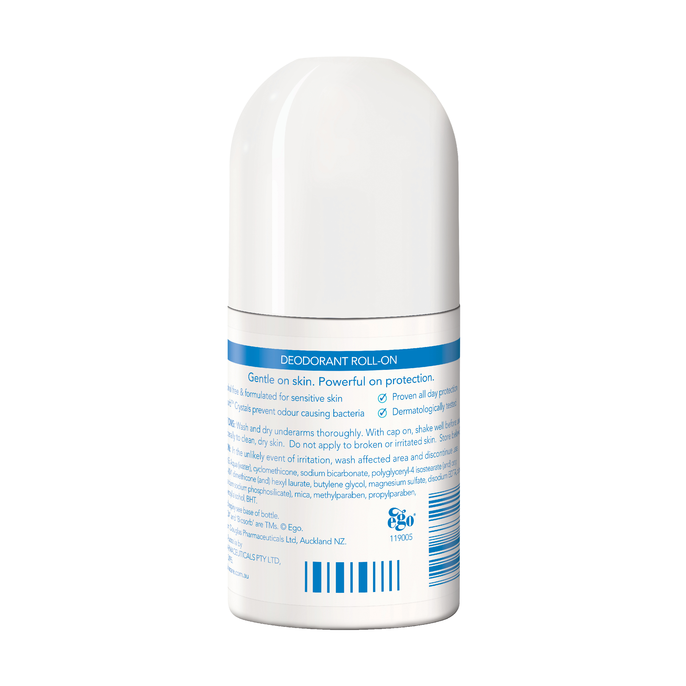 EGO QV ANTIPERSPIRANT NAKED 0% ALUMINIUM FRAGRANCE FREE ROLL ON 80G - Image 2