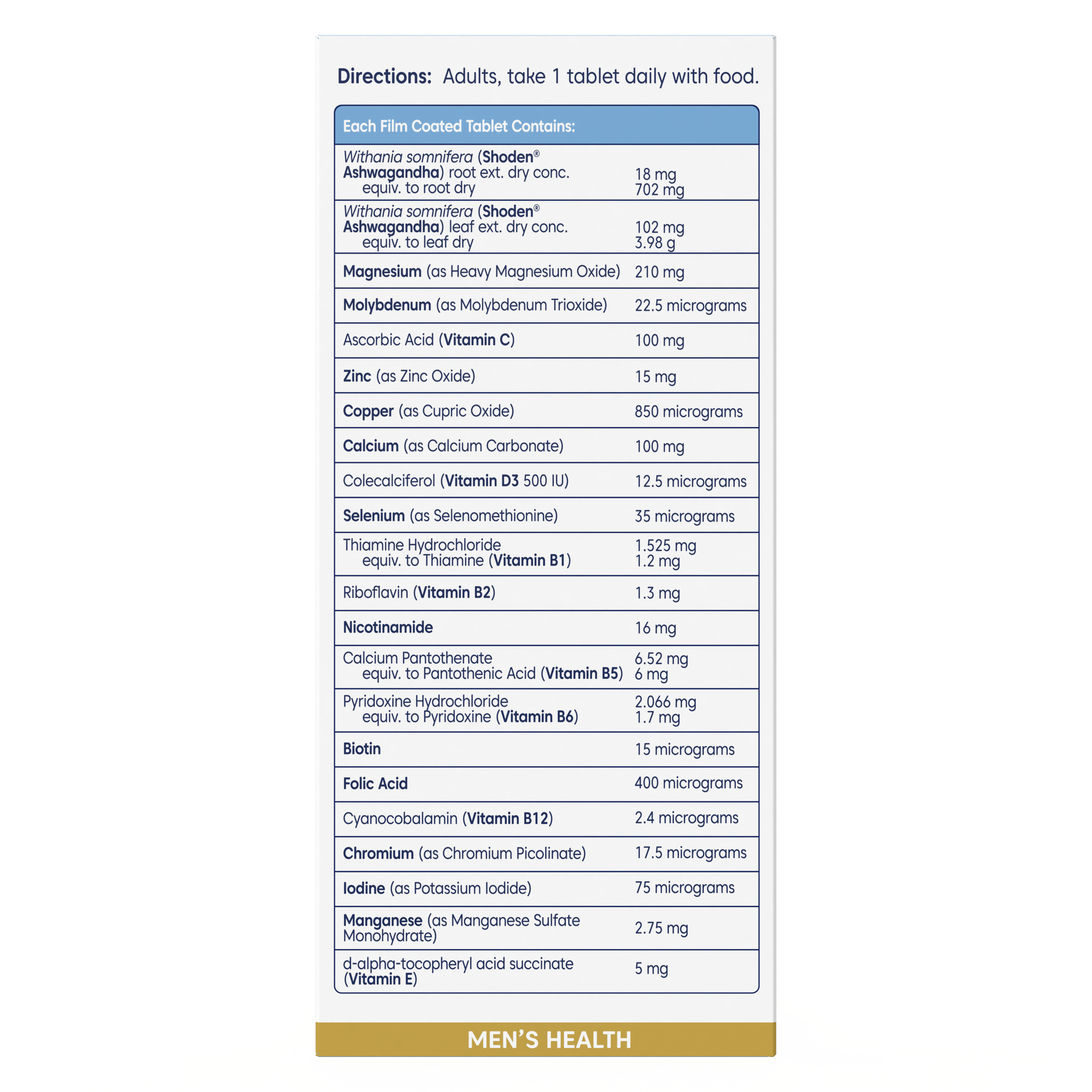 BIOGLAN PLATINUM MEN'S MULTIVITAMIN 60 TABLETS - Image 3