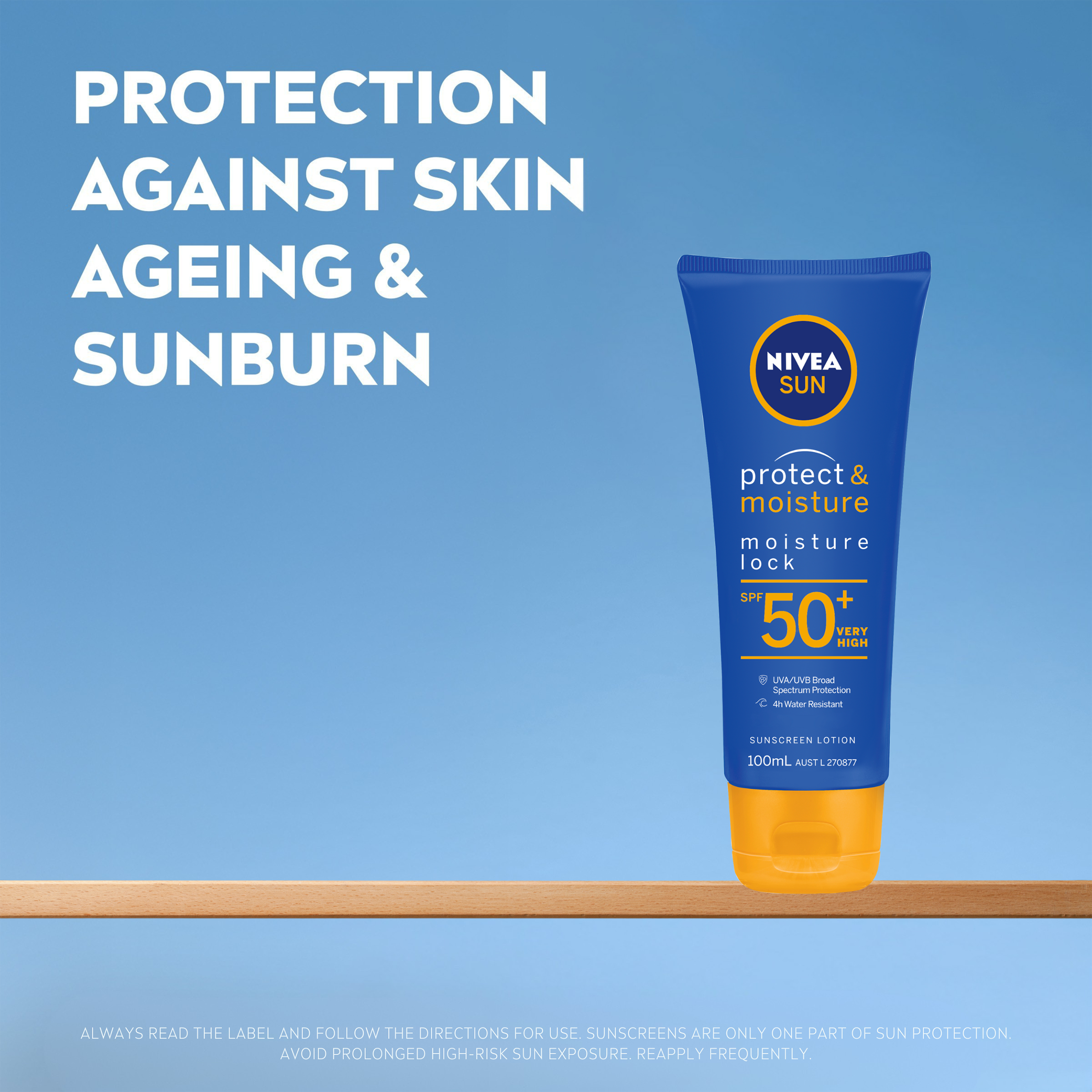 NIVEA PROTECT & MOISTURE SUNSCREEN LOTION SPF50+ 100ML - Image 6
