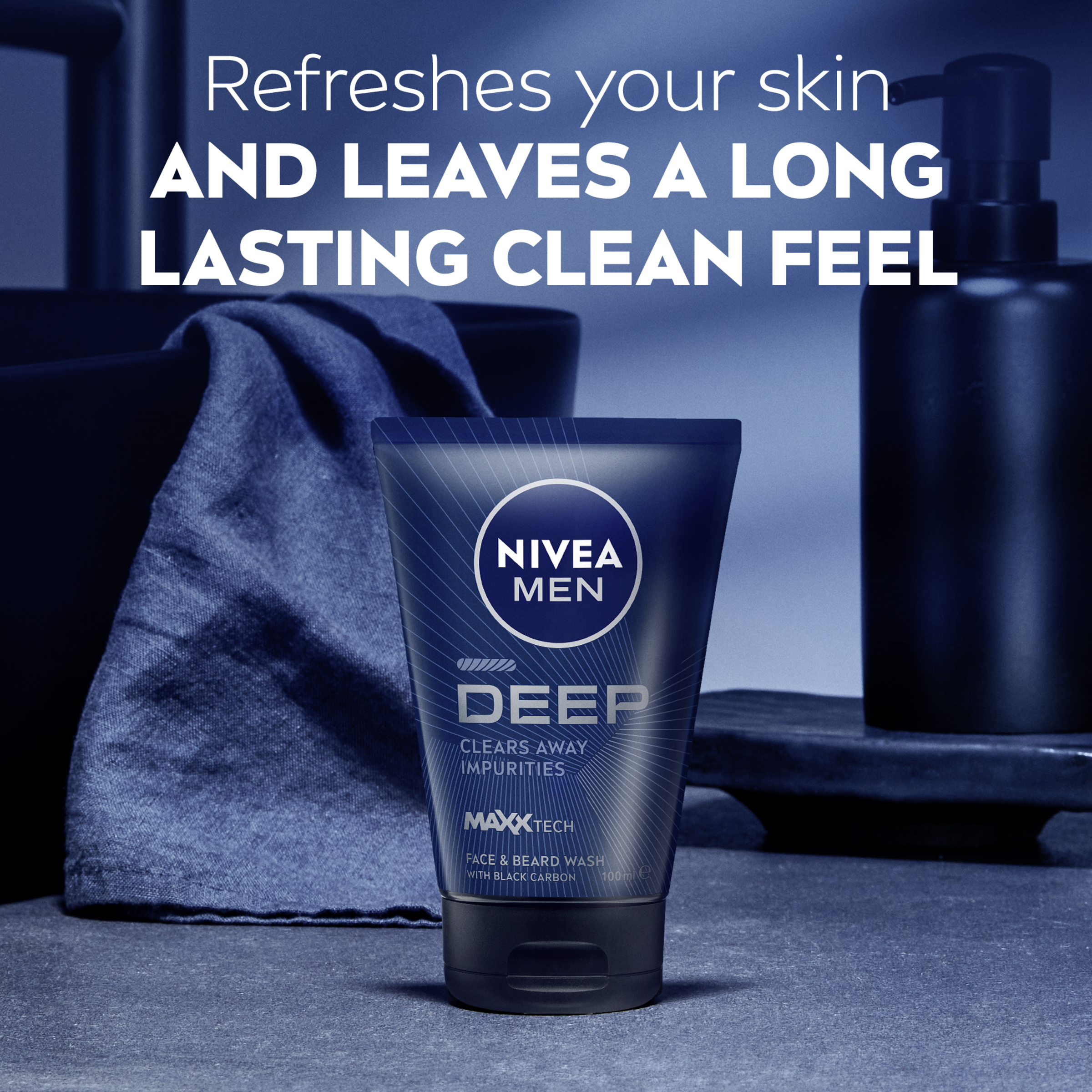 NIVEA MEN DEEP FACE & BEARD WASH 100ML - Image 5
