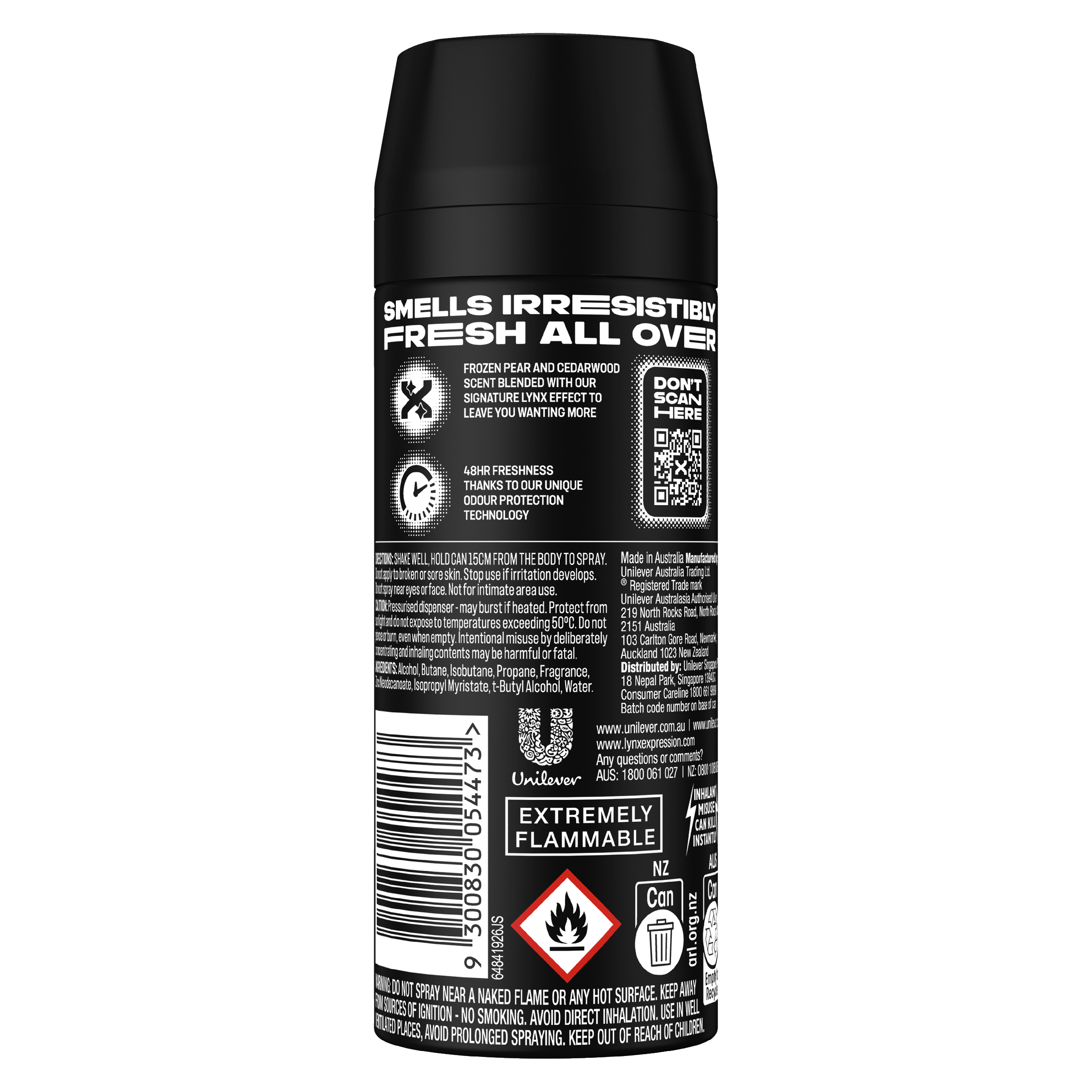 LYNX MEN BODY SPRAY BLACK 48HR 165ML - Image 2