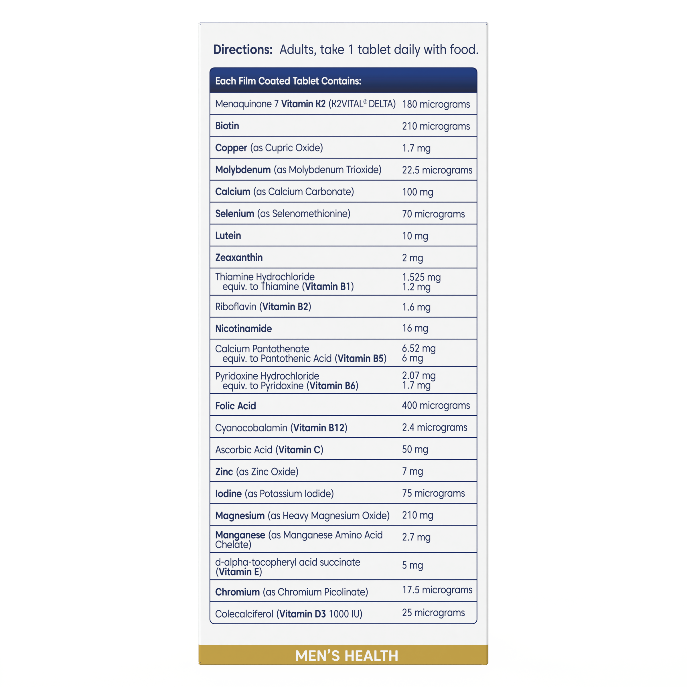 BIOGLAN PLATINUM MEN'S 60+ MULTIVITAMIN 60 TABLETS - Image 3