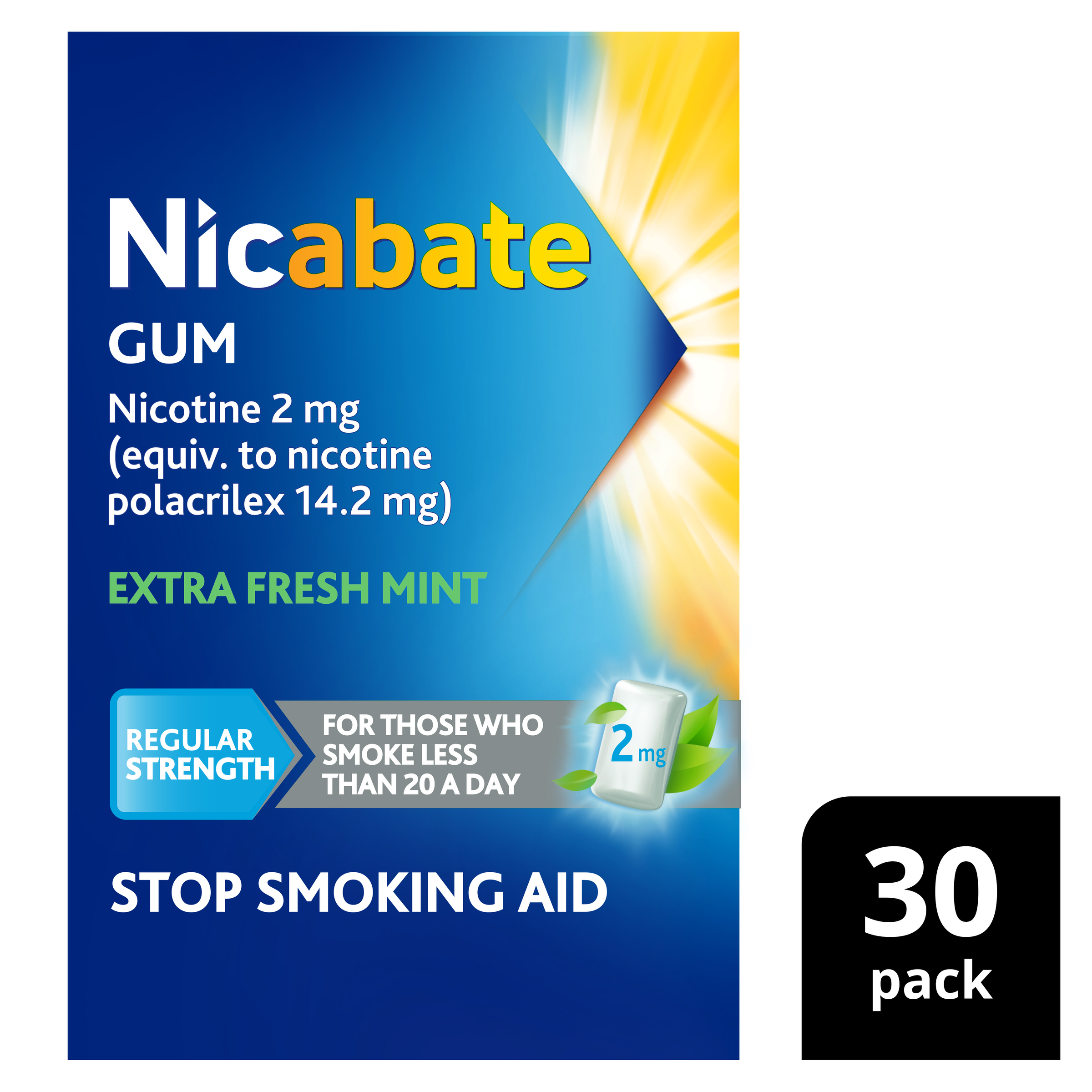 NICABATE EXTRA FRESH 2MG GUM 30 PACK - Image 10