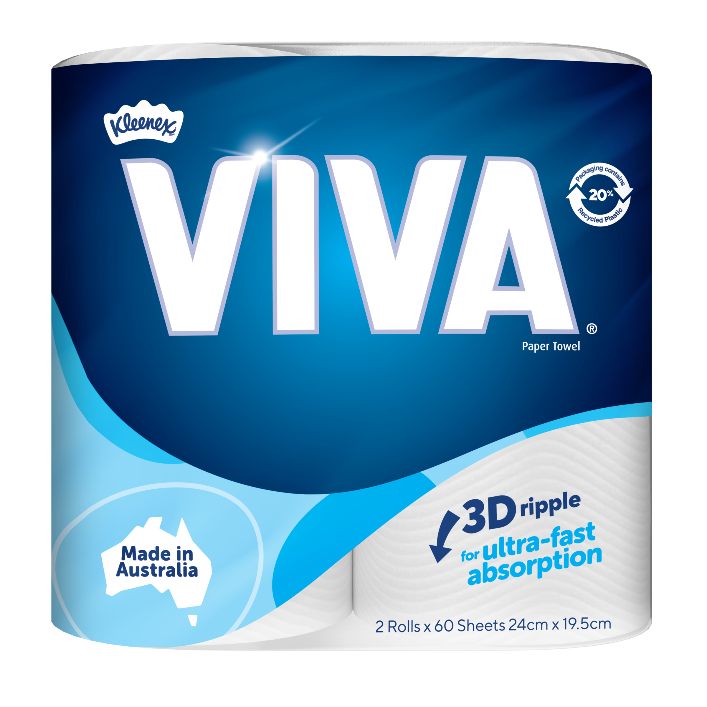 KLEENEX VIVA PAPER TOWEL 60 SHEETS 2 PACK - Image 2