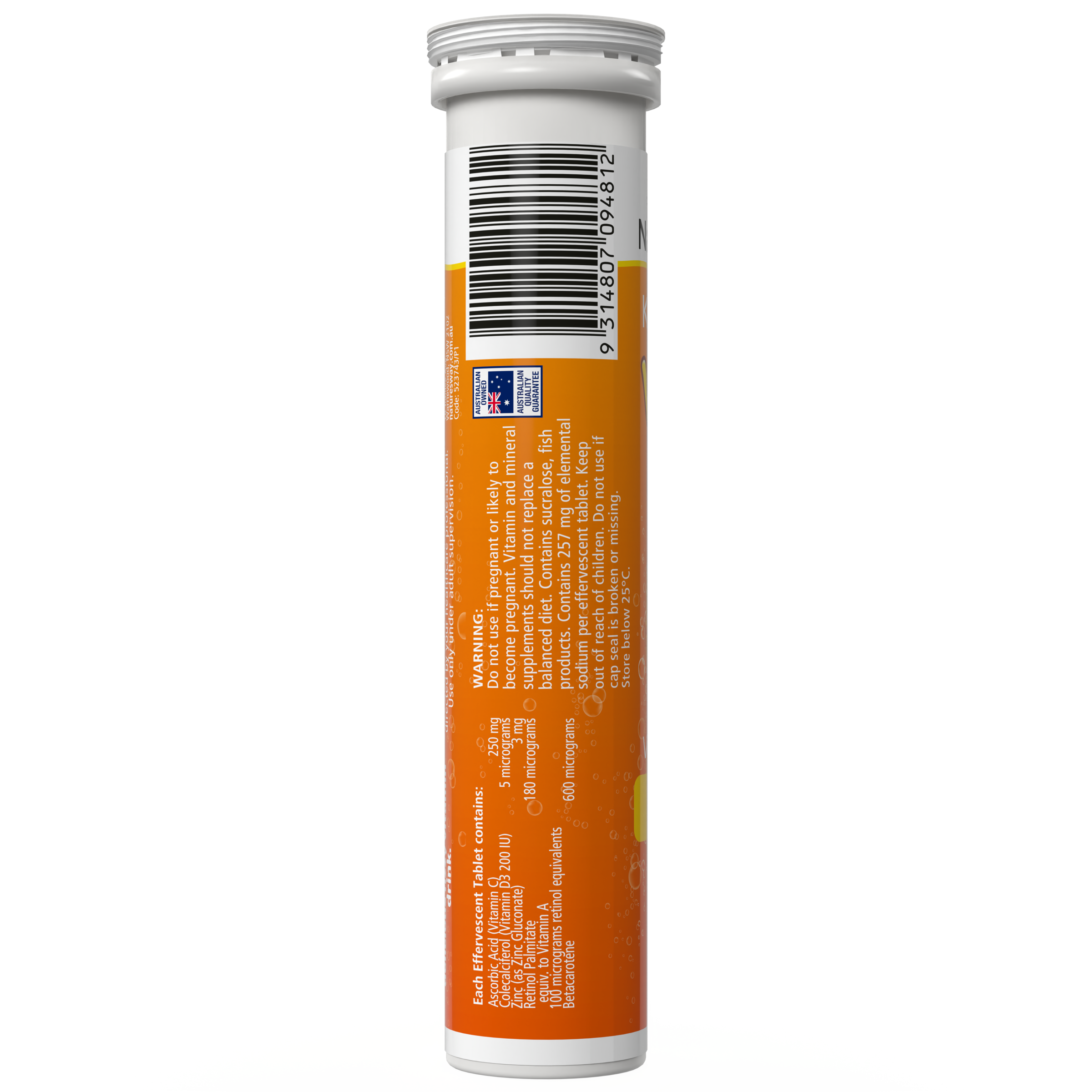 NATURES WAY KID SMART VIT C + ZINC EFFERVESCENT 15 TABLETS - Image 2