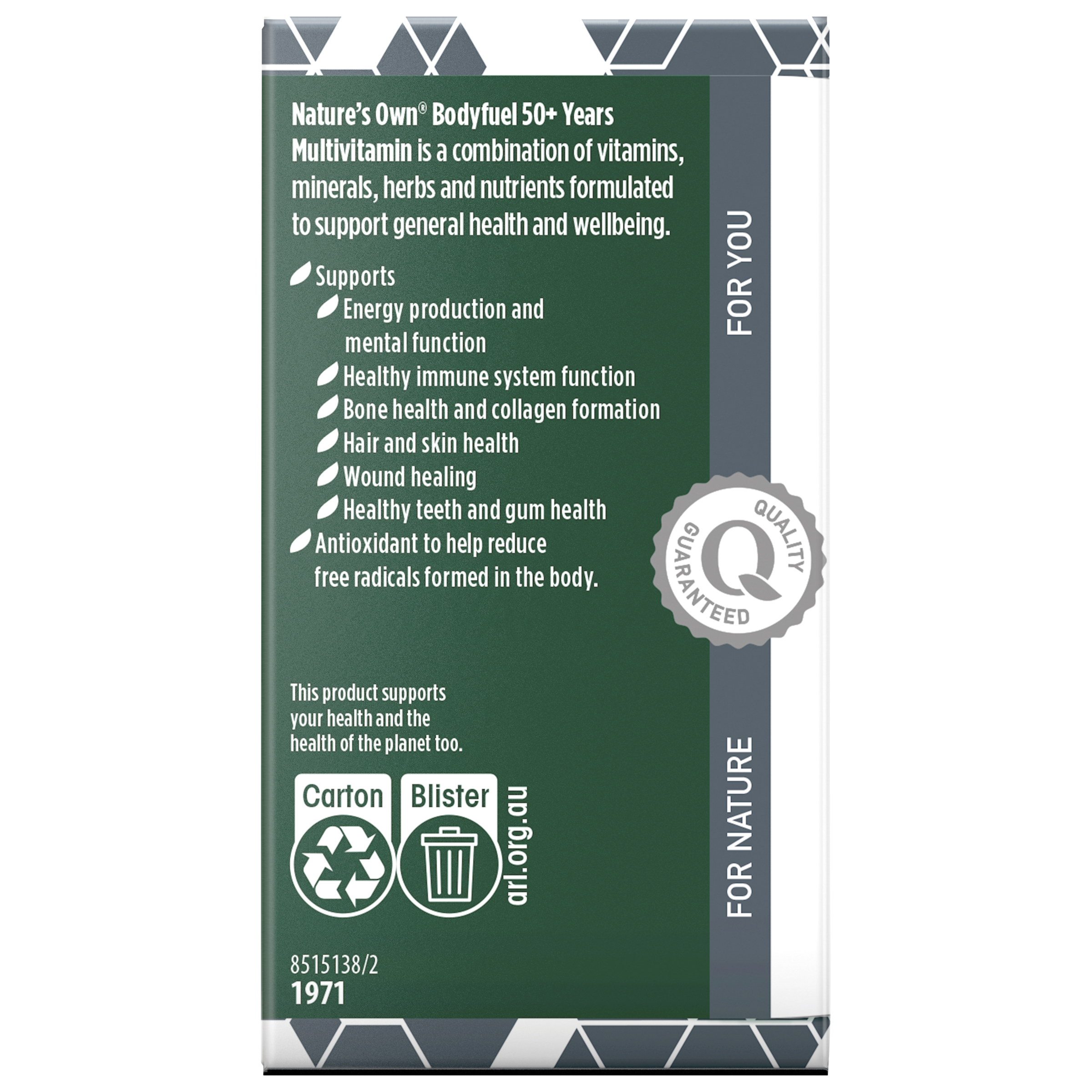 NATURES OWN BODY FUEL 50+ MULTIVITAMINS 60 TABLETS - Image 4