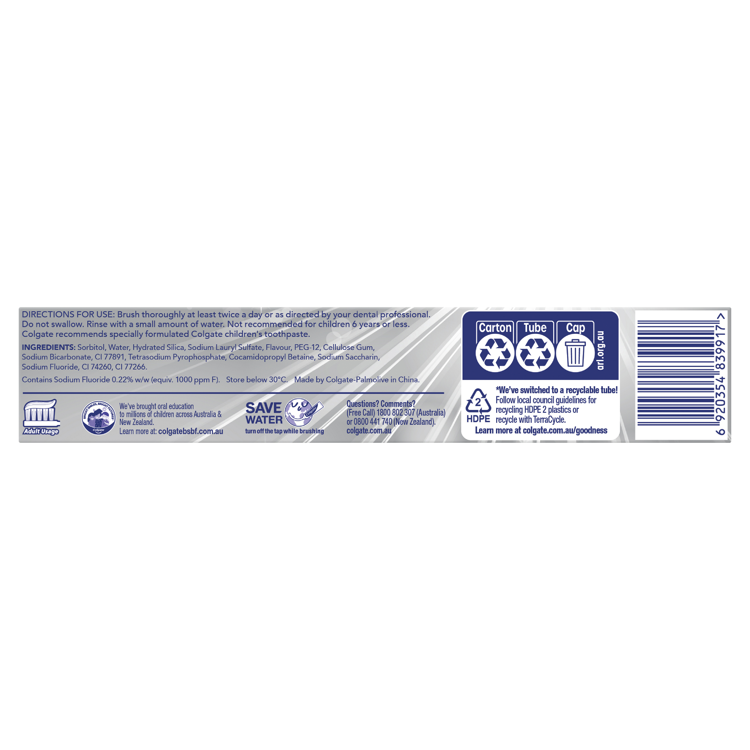 COLGATE TOOTHPASTE ADVANCE WHITENING BAKING SODA 180G - Image 2