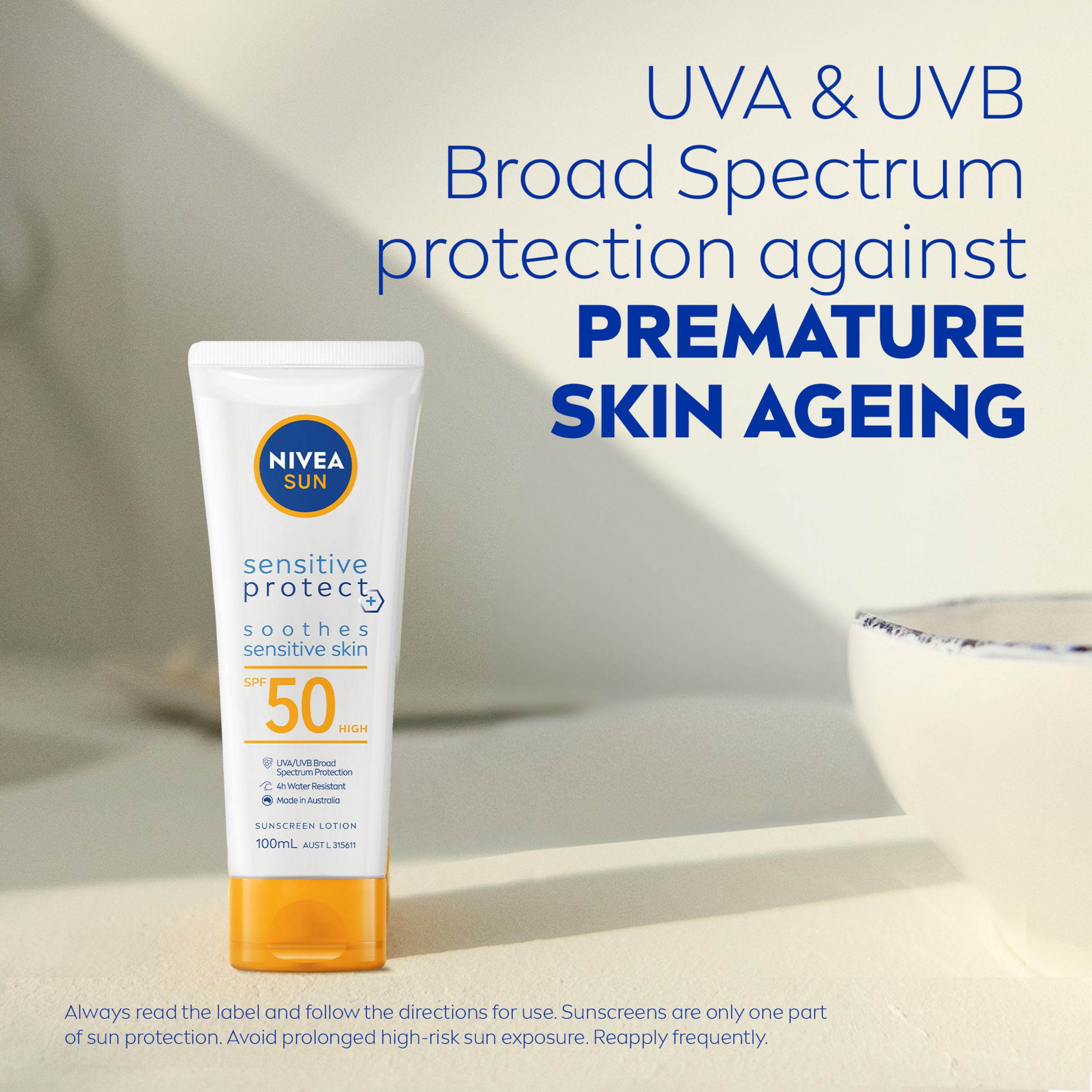 NIVEA SENSITIVE PROTECT SUNSCREEN LOTION SPF50+ 100ML - Image 3